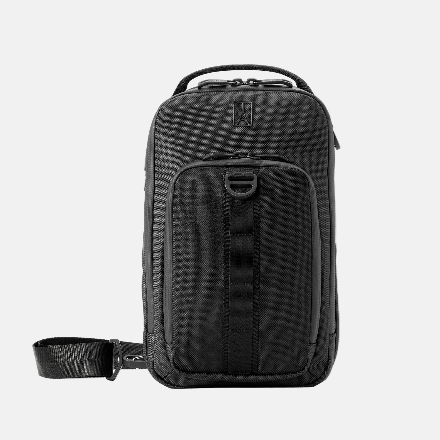 Travelpro Altitude Crossbody 6L in Jet Black — front view