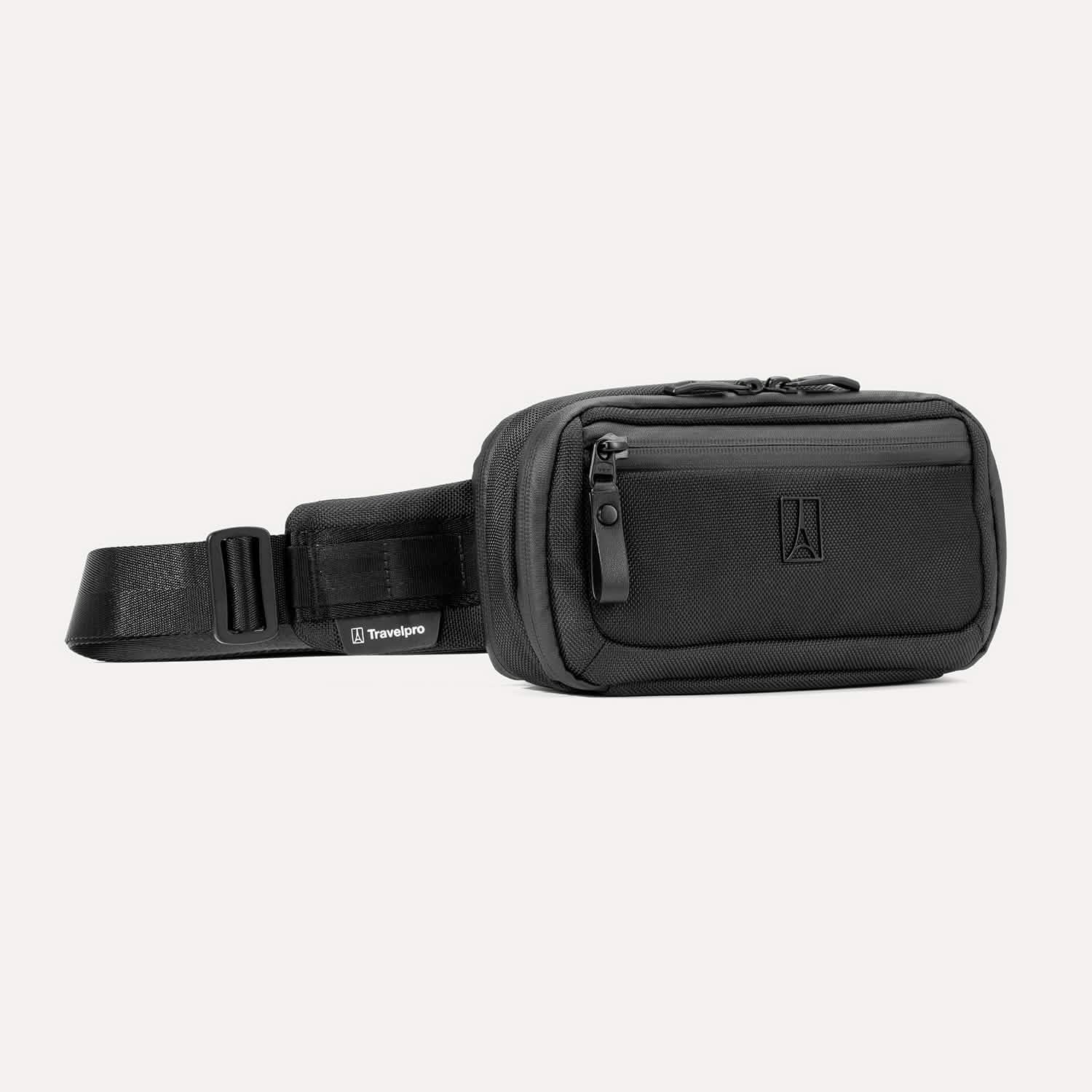 Travelpro Altitude Sling 2L in Jet Black — angle view 3