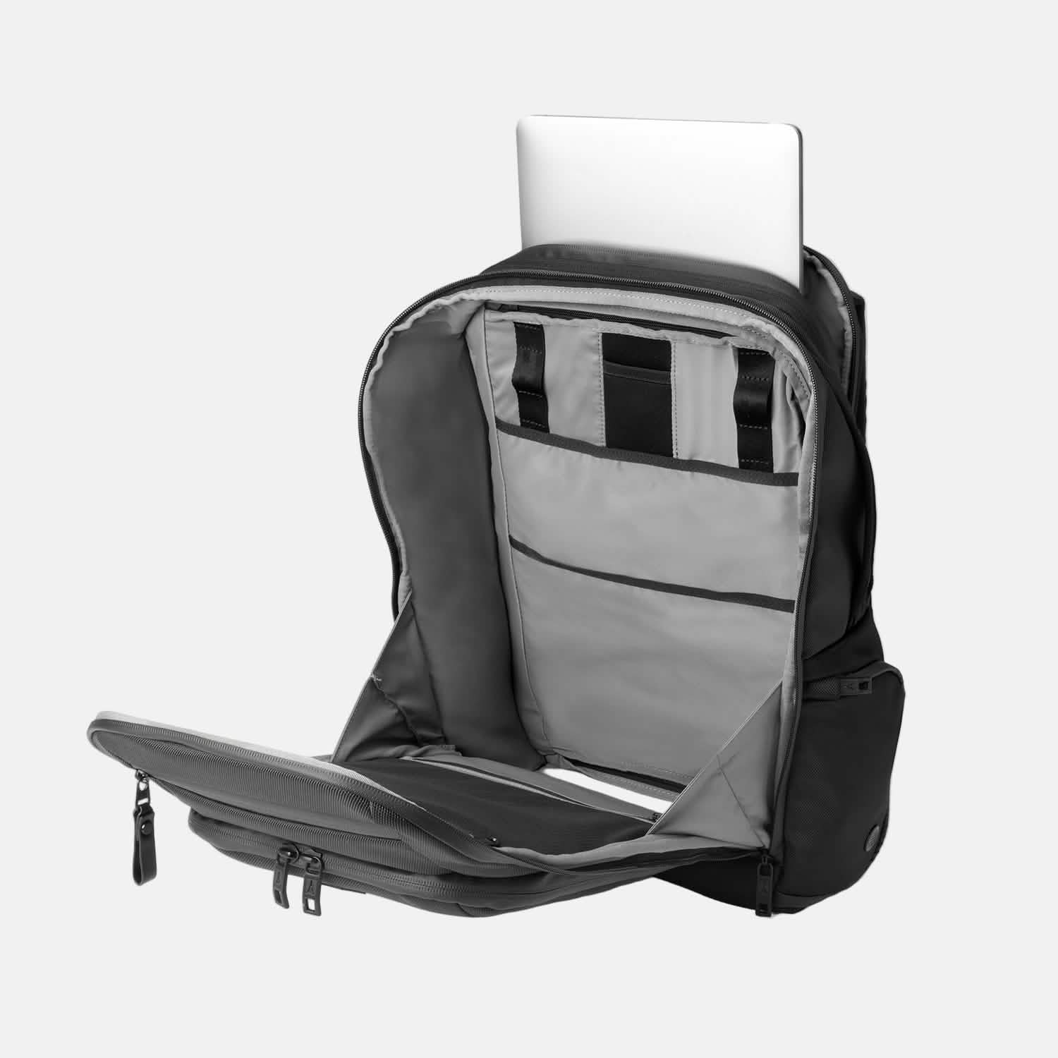 Travelpro Altitude All-Purpose Full Expansion Laptop Backpack 24-34L in Jet Black — interior view