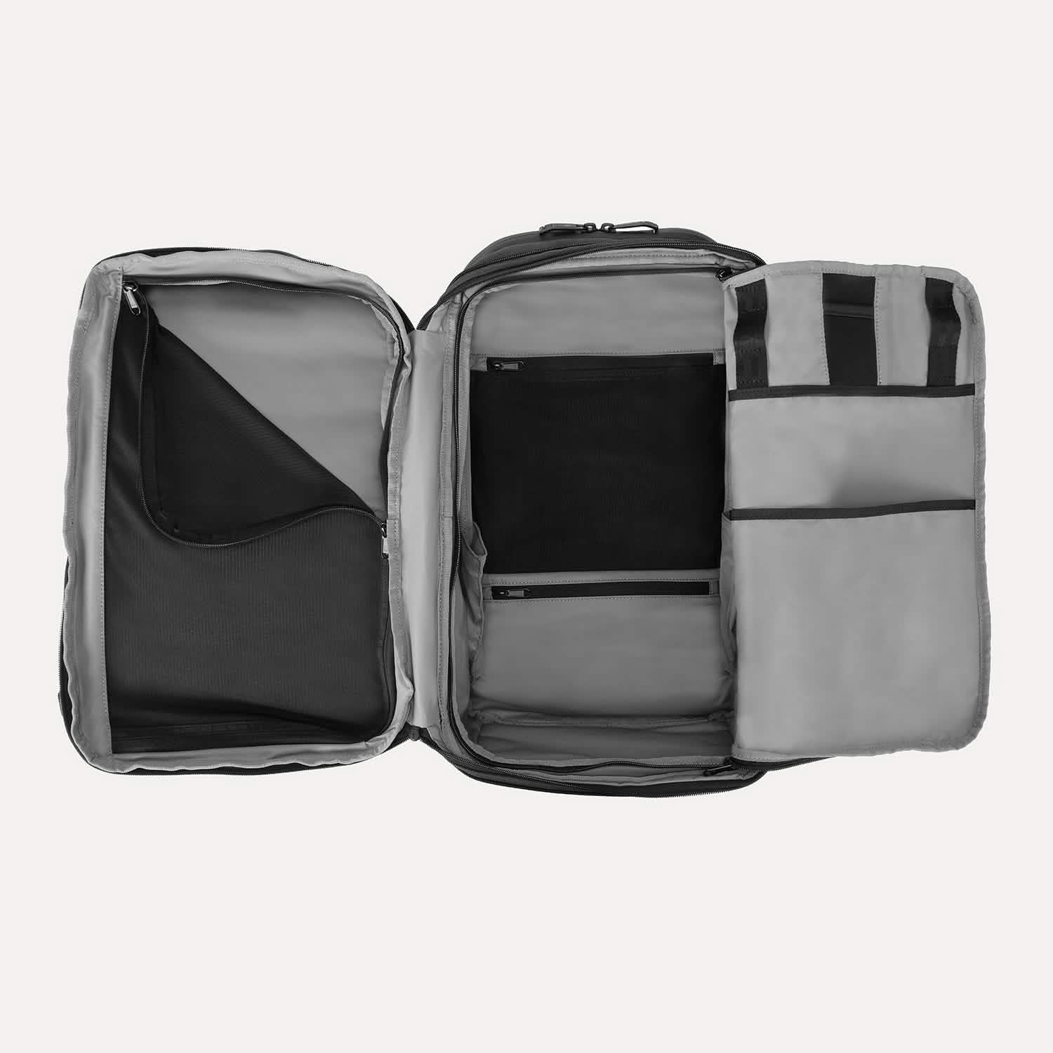 Travelpro Altitude All-Purpose Full Expansion Laptop Backpack 24-34L in Jet Black — interior view