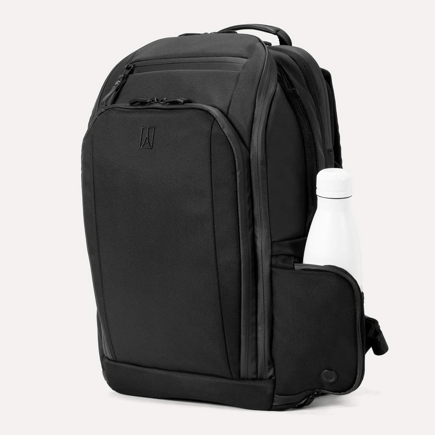 Travelpro Altitude All-Purpose Full Expansion Laptop Backpack 24-34L in Jet Black — angle view 3