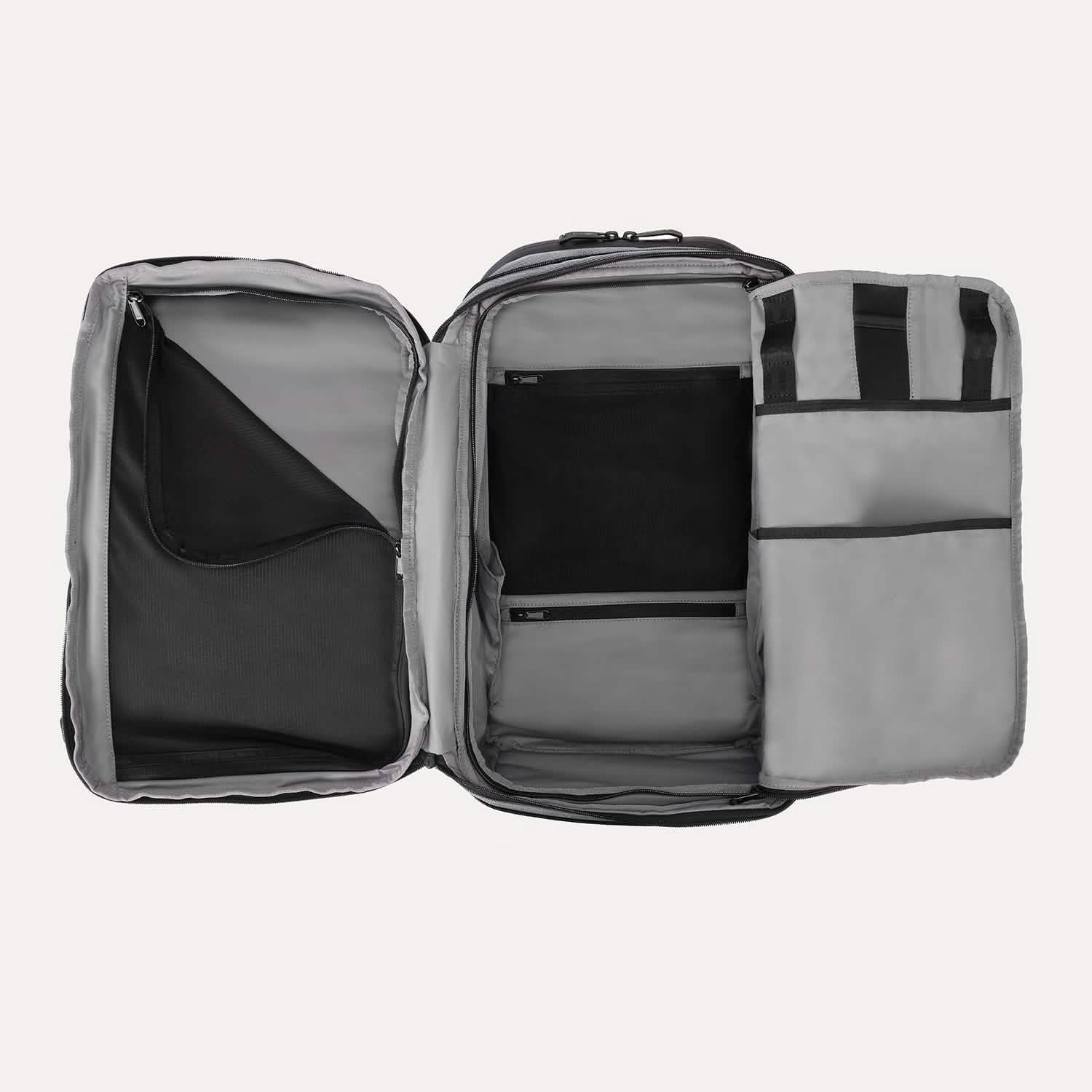 Travelpro Altitude All-Purpose Full Expansion Laptop Backpack 24-34L in Falcon Grey — interior view