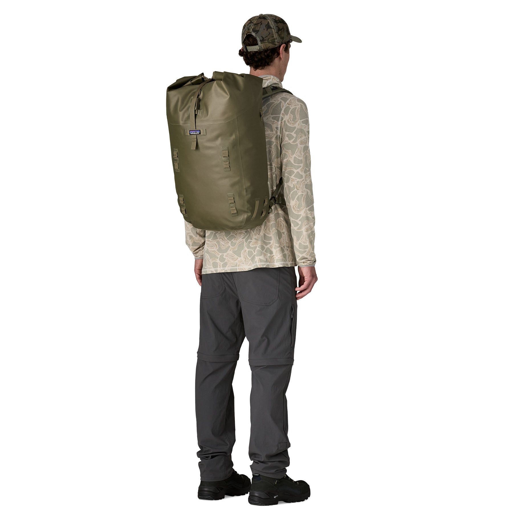 Patagonia Disperser Roll-Top Pack 40L in Basin Green — lifestyle 3