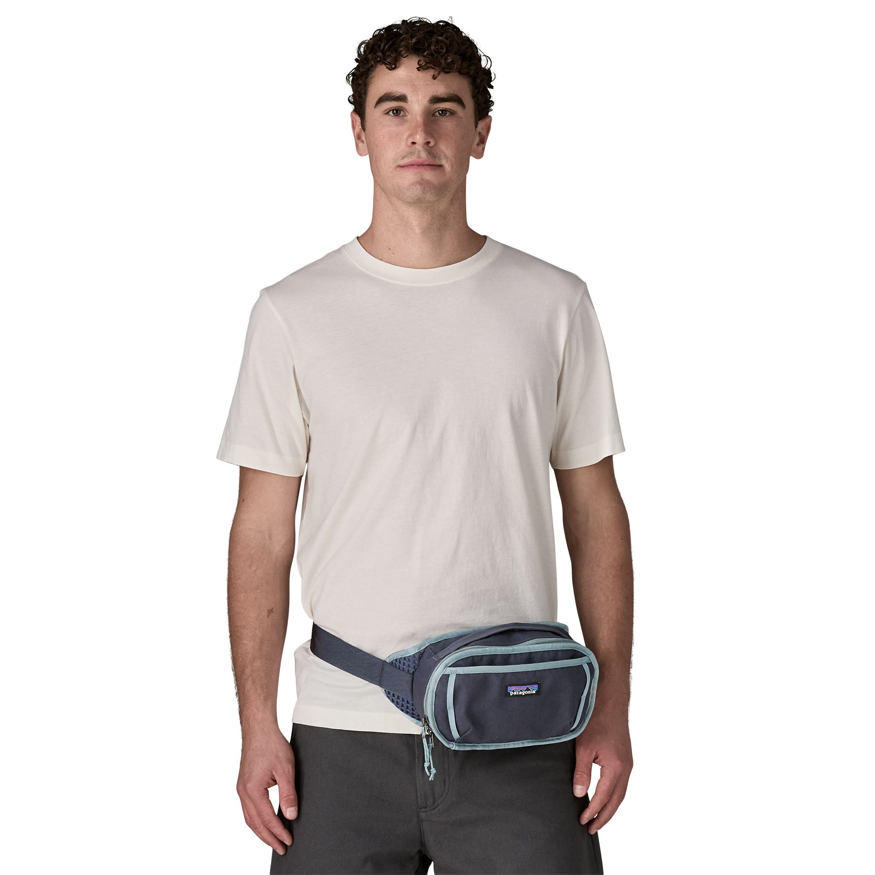 Patagonia Fieldsmith Hip Pack 5L in Smolder Blue — lifestyle