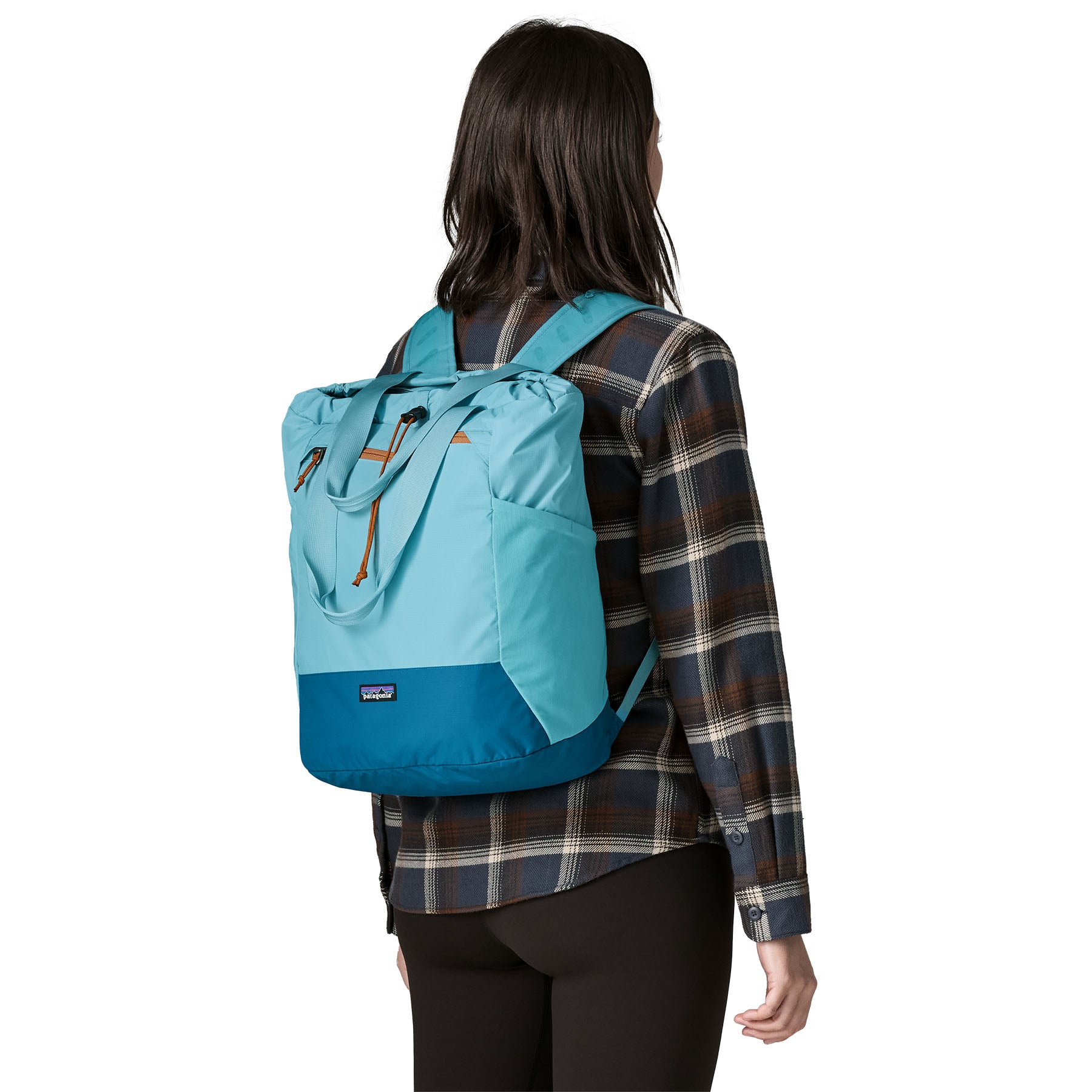 Patagonia Terravia Tote Pack 24L in Snowmelt Blue — lifestyle