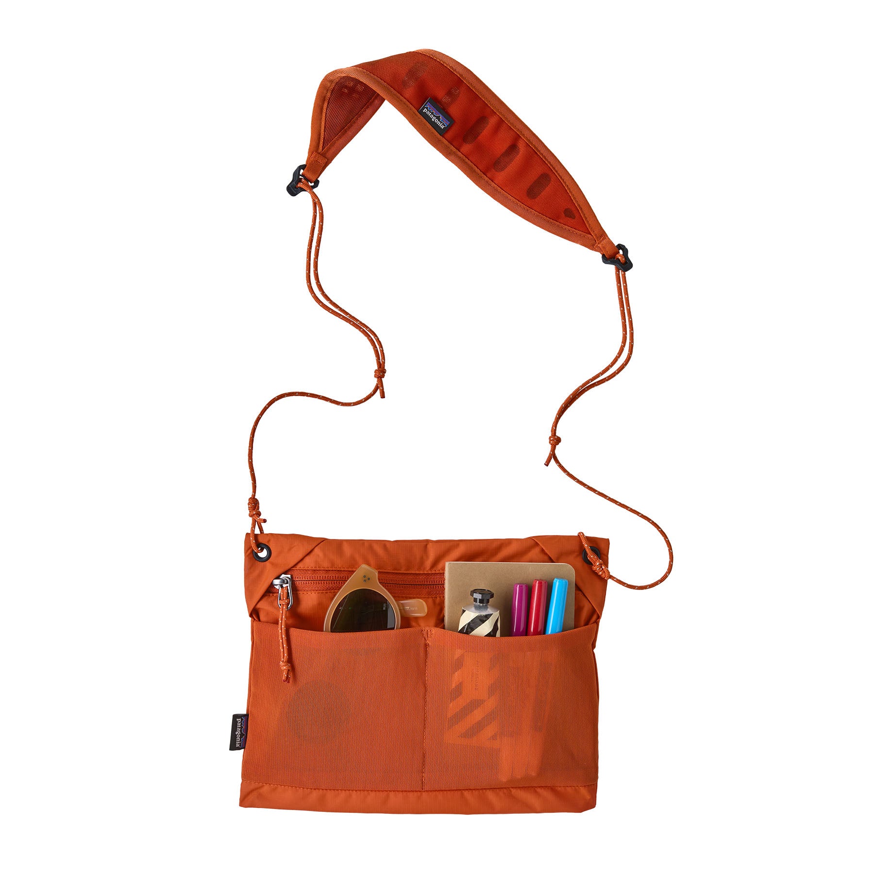 Patagonia Terravia Sacoche Crossbody Bag 3L in Coal Orange — detail view