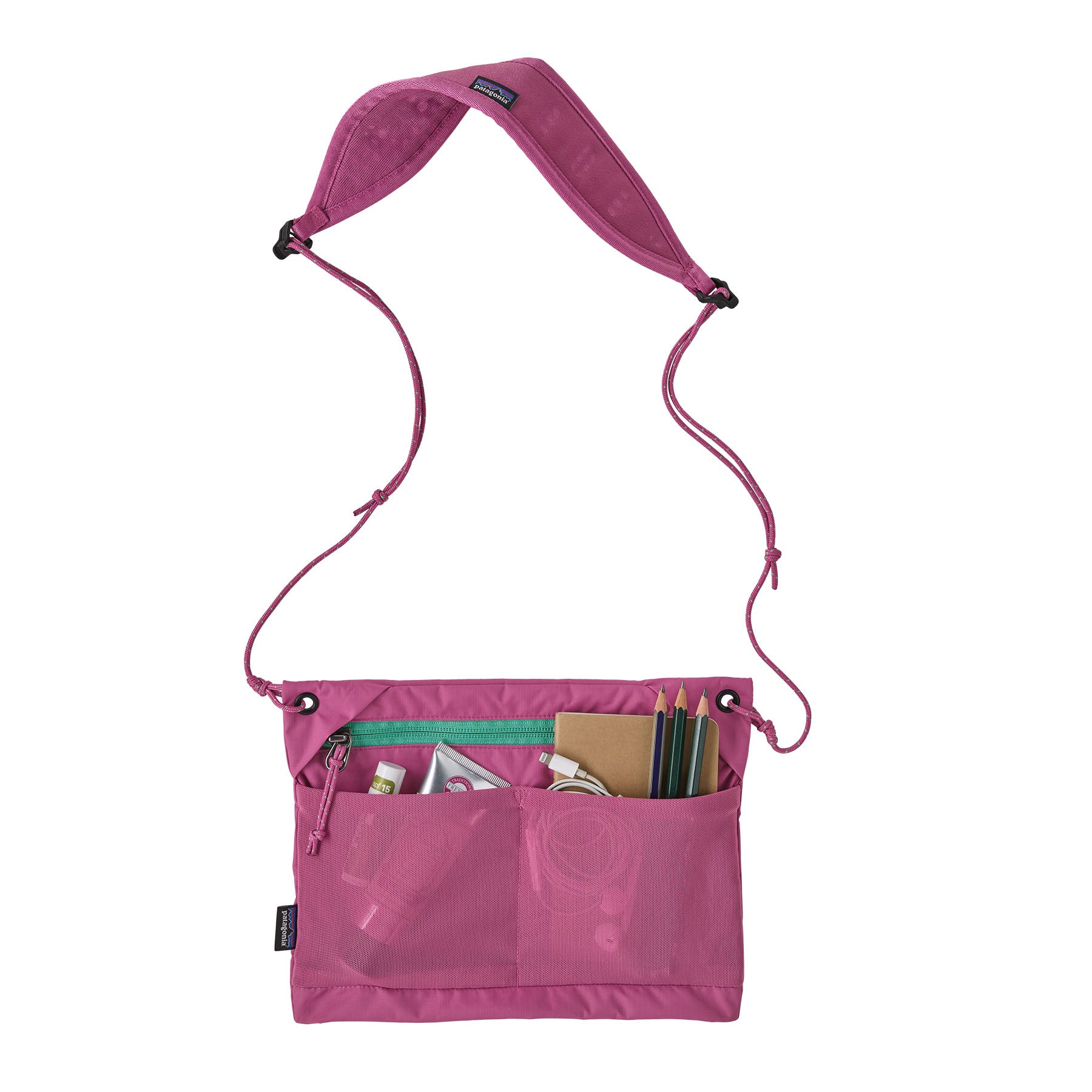 Patagonia Terravia Sacoche Crossbody Bag 3L in Faded Magenta — detail view
