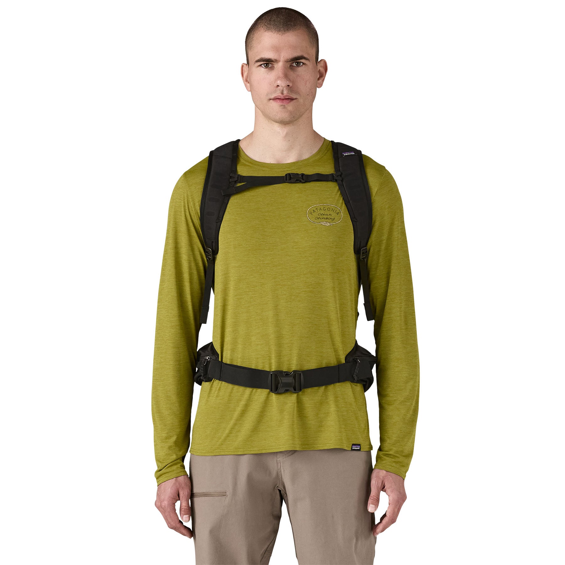 Patagonia Terravia Roll-Top Backpack 36L in Black — lifestyle 2