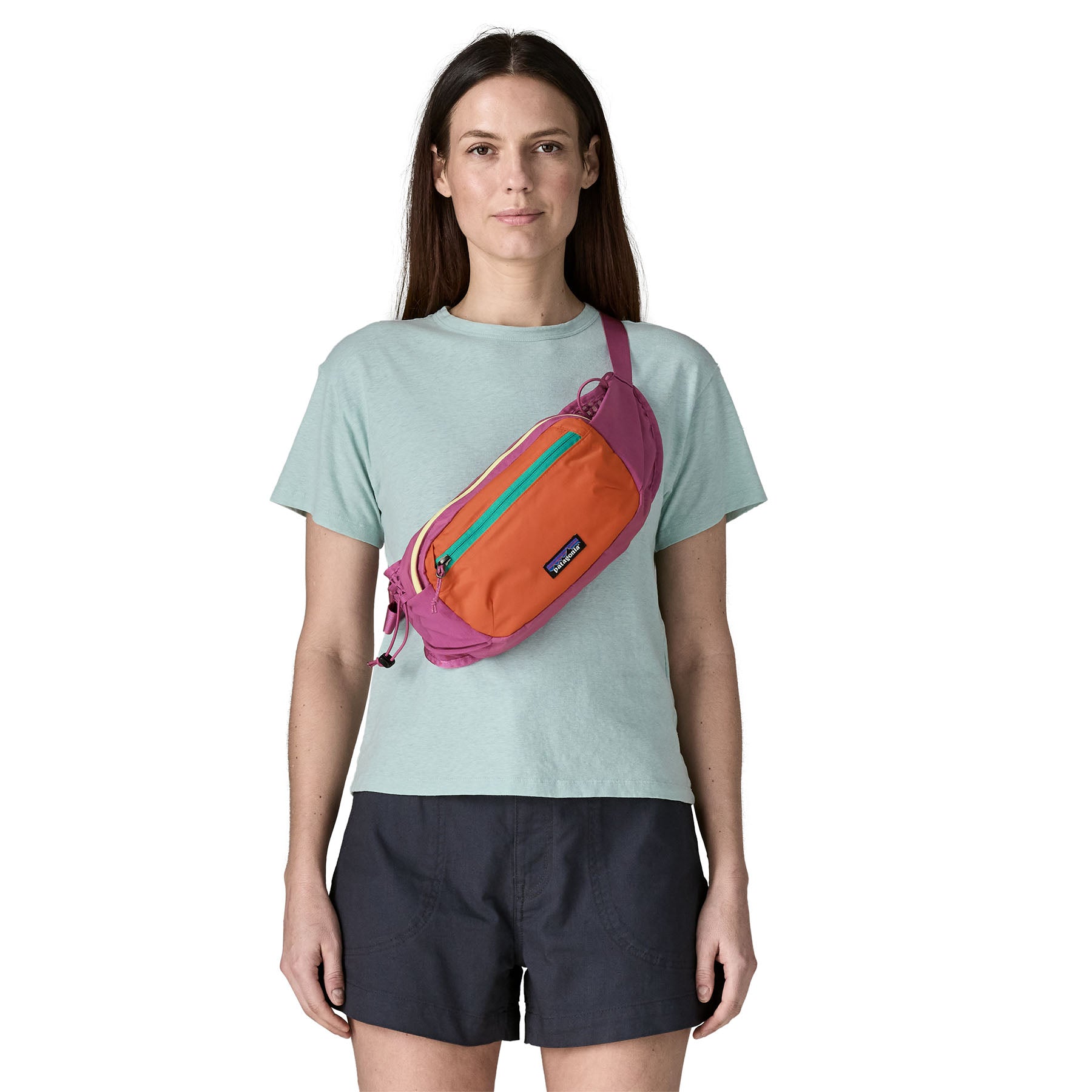 Patagonia Terravia Hip Pack 4L in Faded Magenta — lifestyle