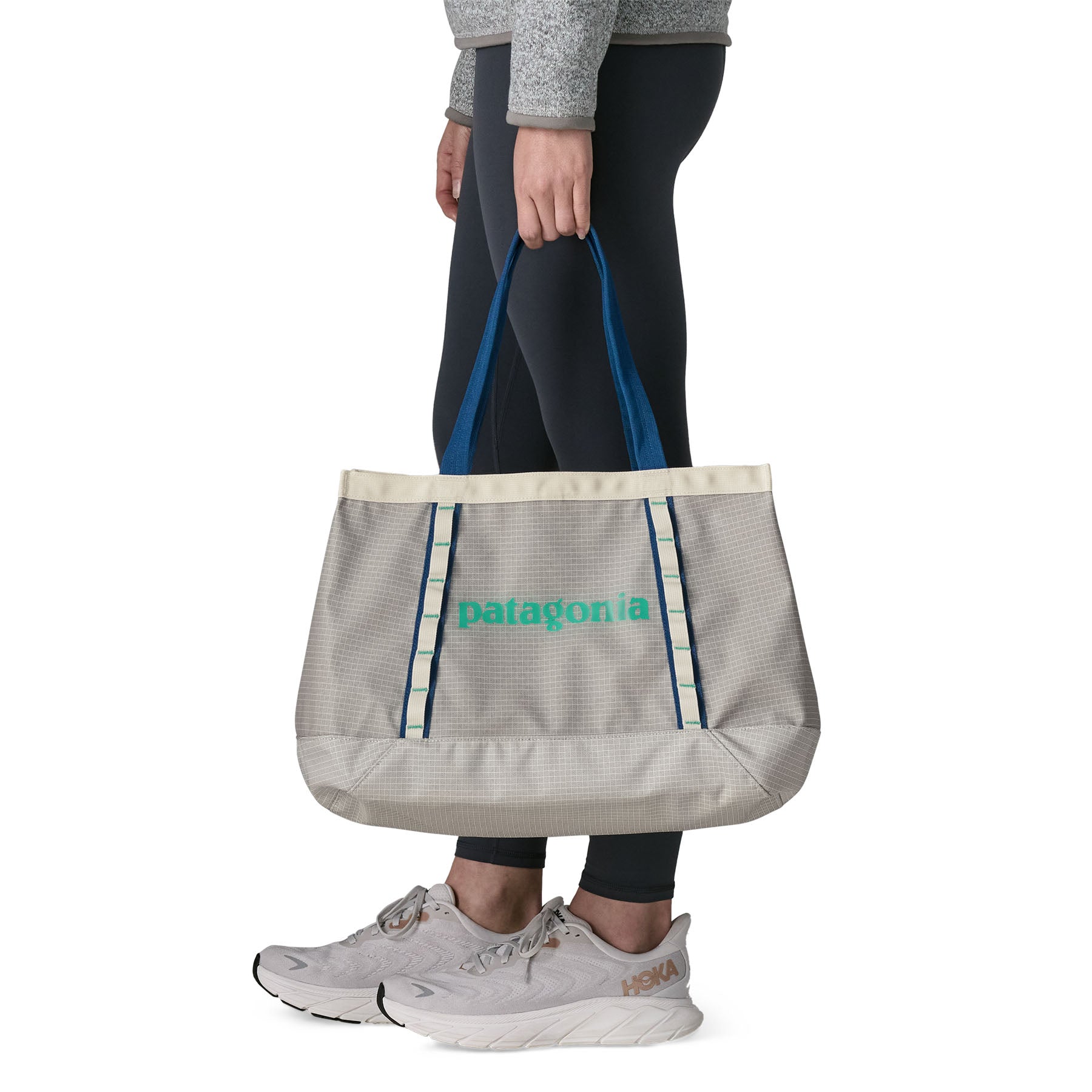 Patagonia Black Hole Tote 25L in Birch White — lifestyle