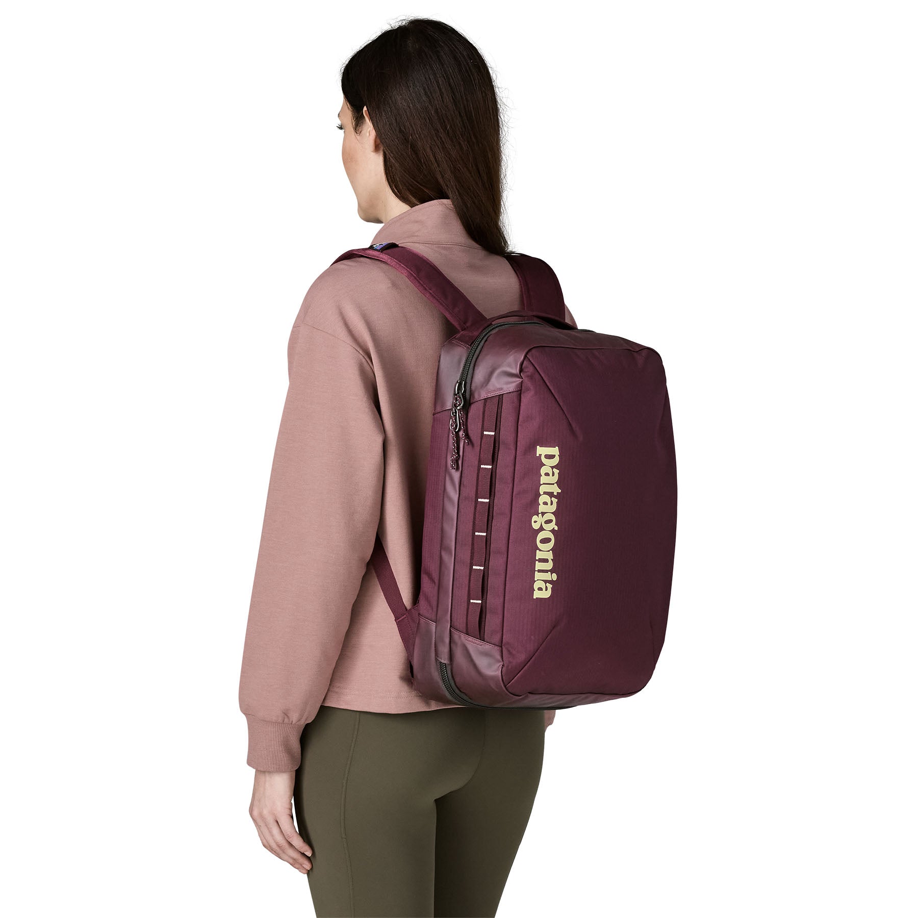 Patagonia Black Hole Micro MLC Backpack 22L in Berry Fig — lifestyle