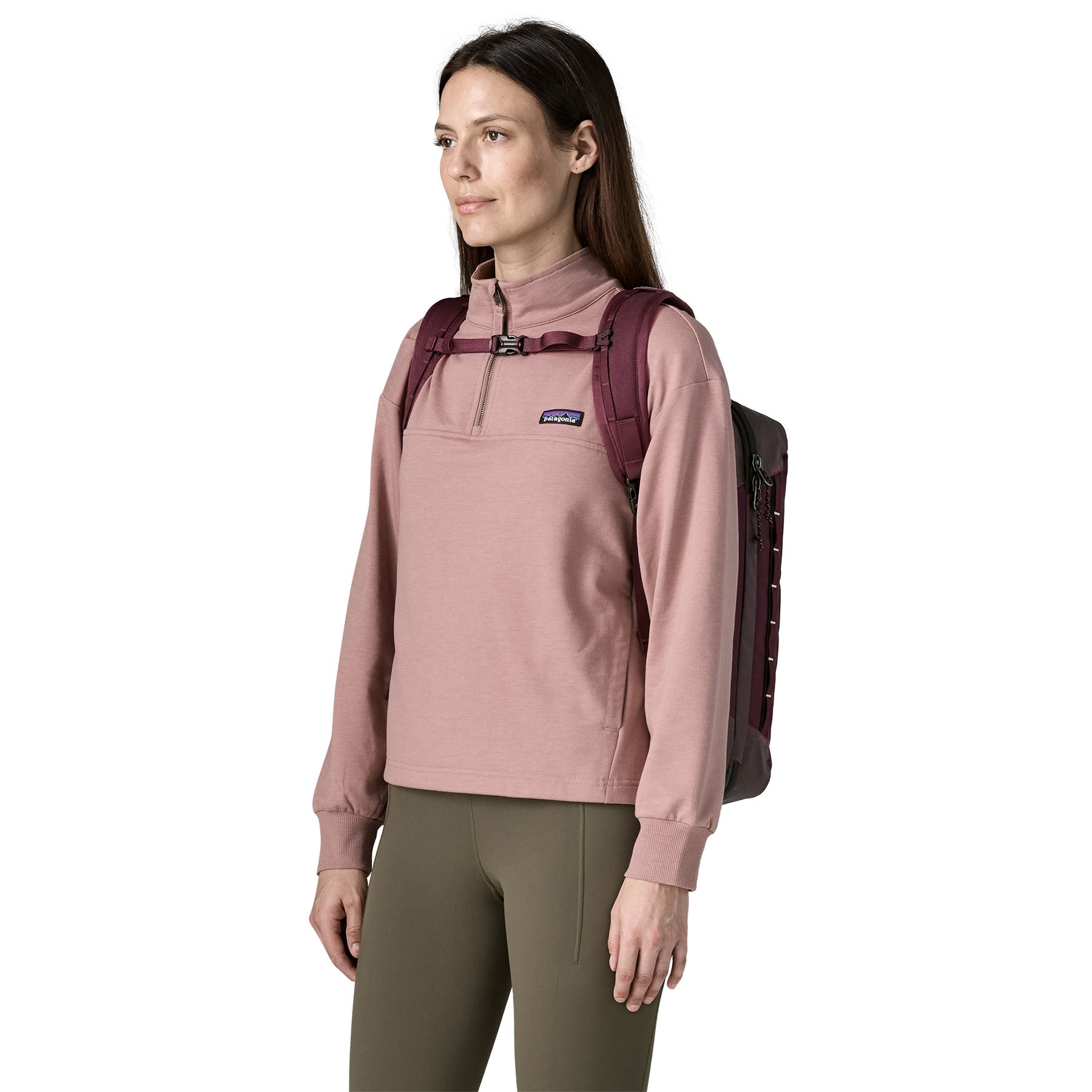 Patagonia Black Hole Micro MLC Backpack 22L in Berry Fig — lifestyle 2
