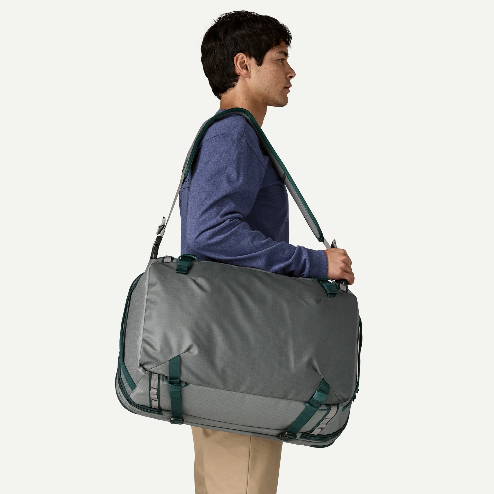 Patagonia Black Hole MLC Pack 45L in Noble Grey — angle view 2