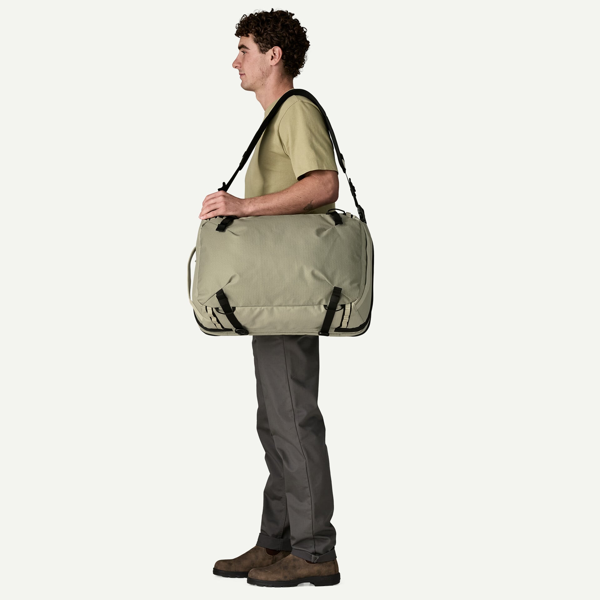 Patagonia Black Hole MLC Pack 45L in Weathered Stone — angle view 3