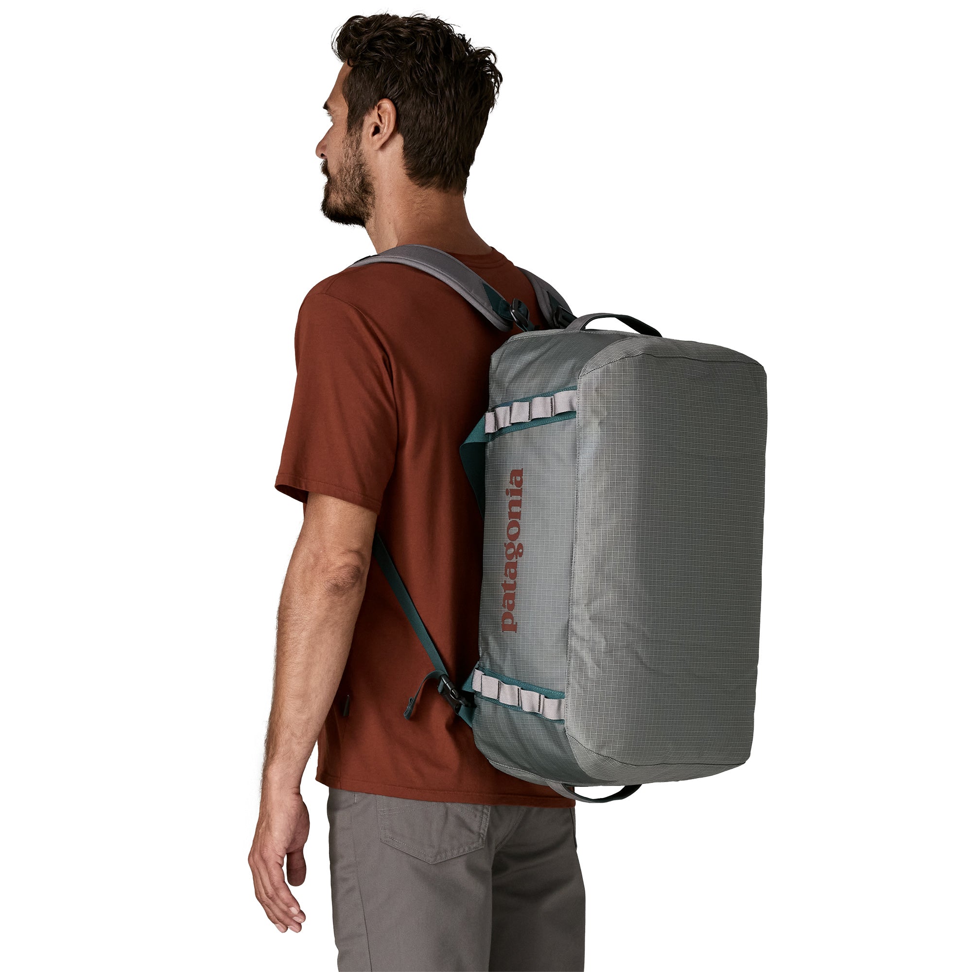 Patagonia Black Hole Duffel 40L in Noble Grey — back view