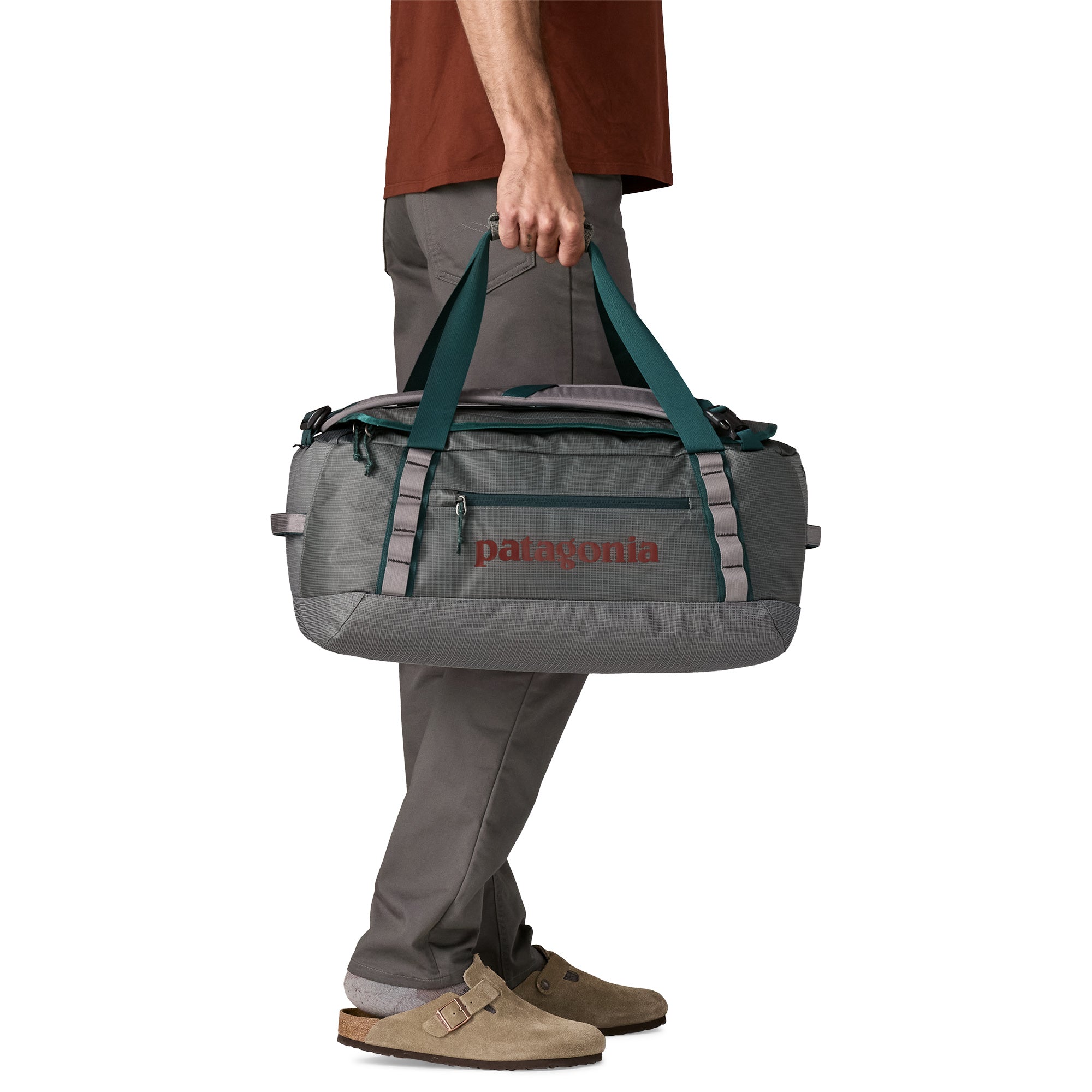 Patagonia Black Hole Duffel 40L in Noble Grey — angle view 1