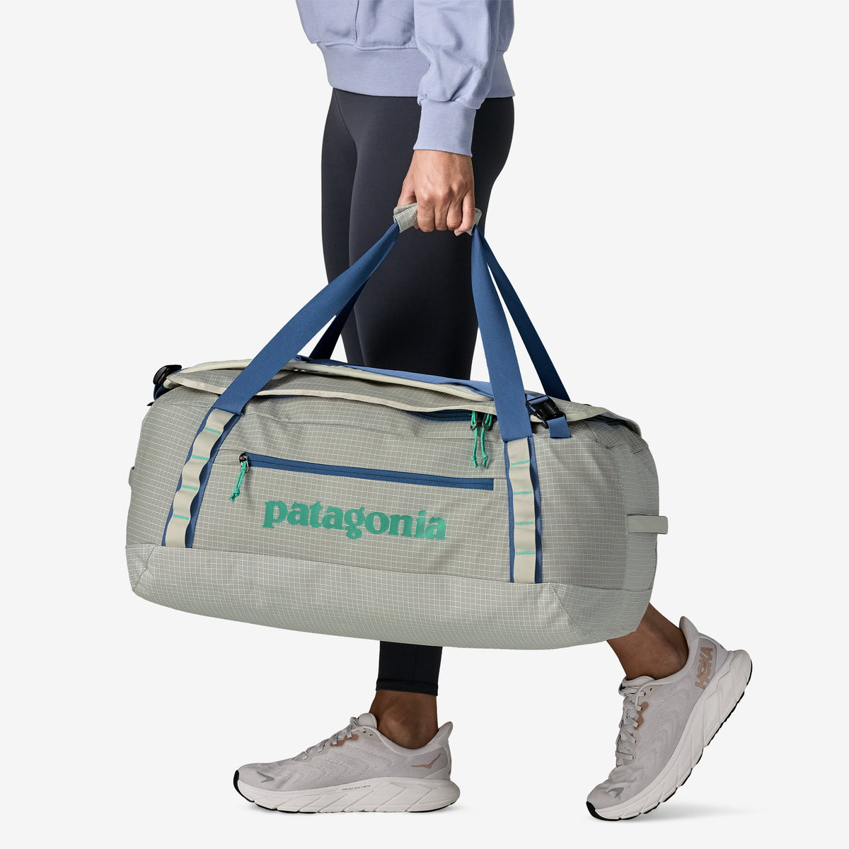 Patagonia Black Hole Duffel 55L in Birch White — lifestyle 2