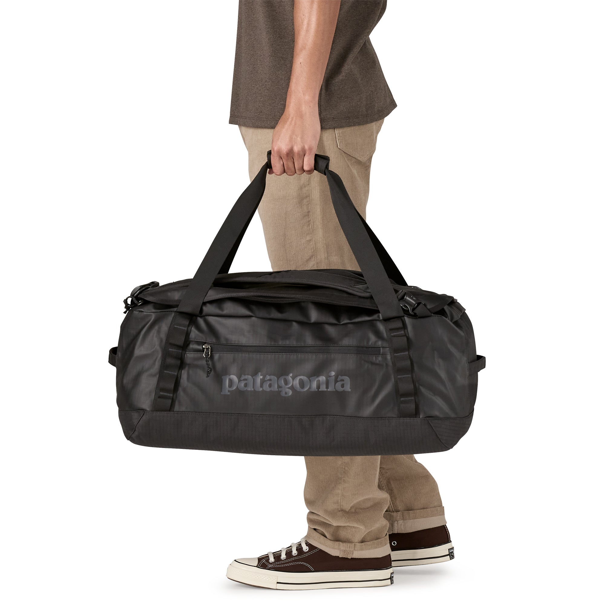 Patagonia Black Hole Duffel 55L in Black — angle view 2