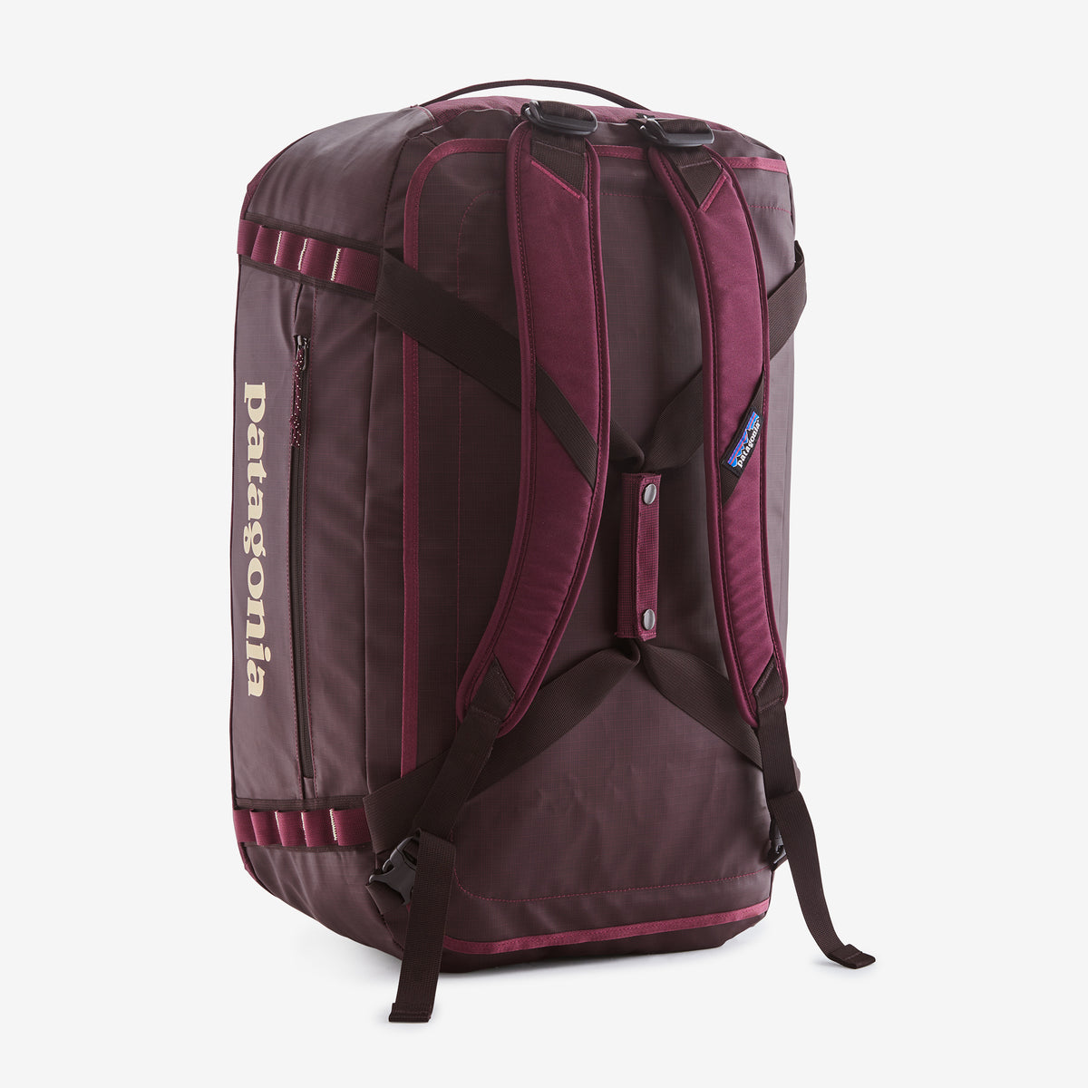 Patagonia Black Hole Duffel 55L in Berry Fig — back view