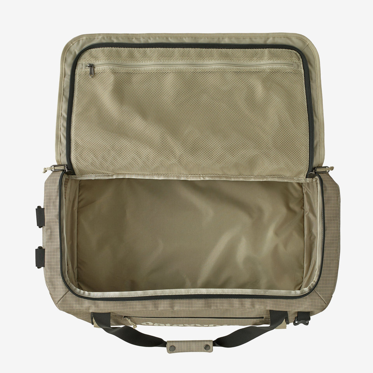 Patagonia Black Hole Duffel 55L in Weathered Stone — interior view