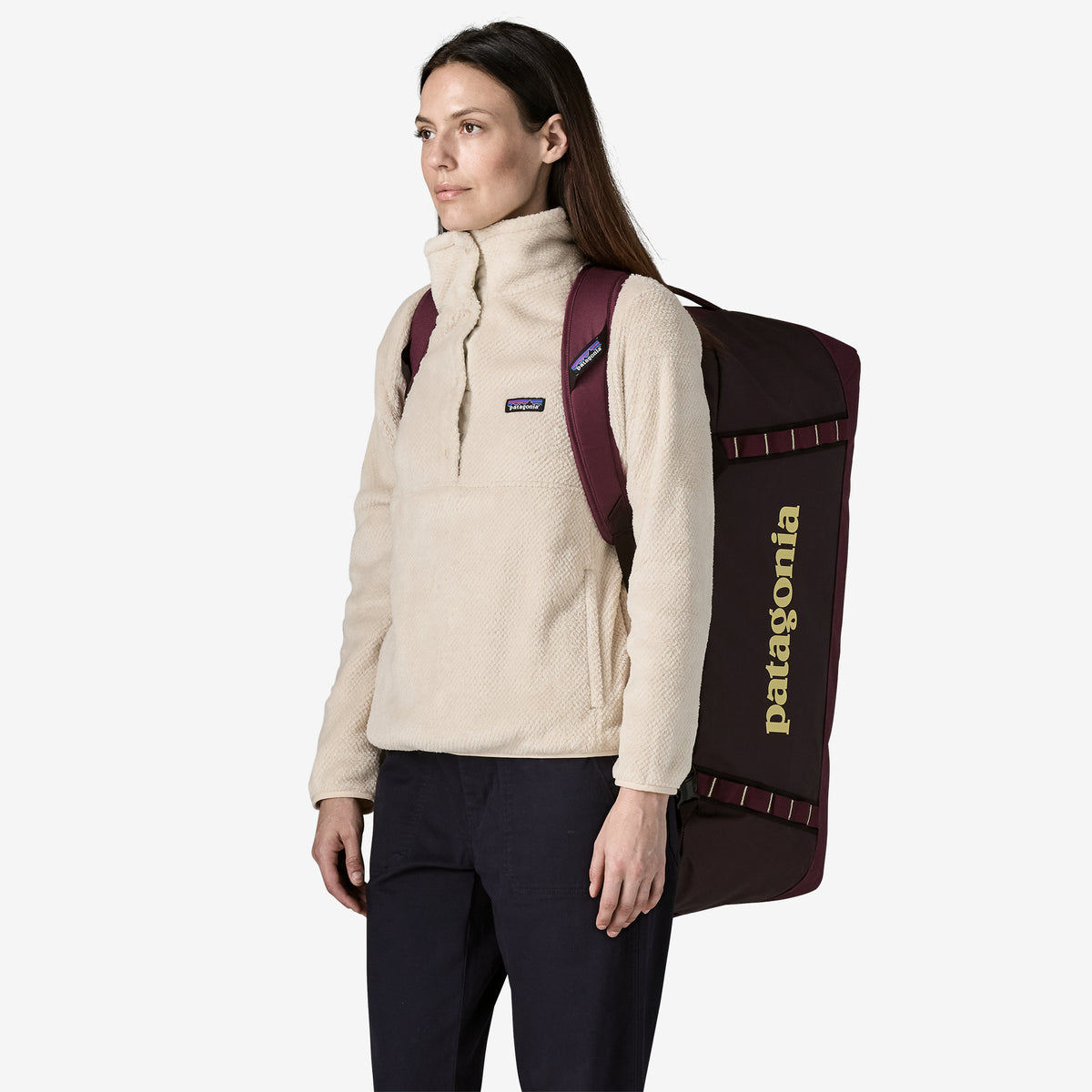 Patagonia Black Hole Duffel 70L in Berry Fig — lifestyle 2