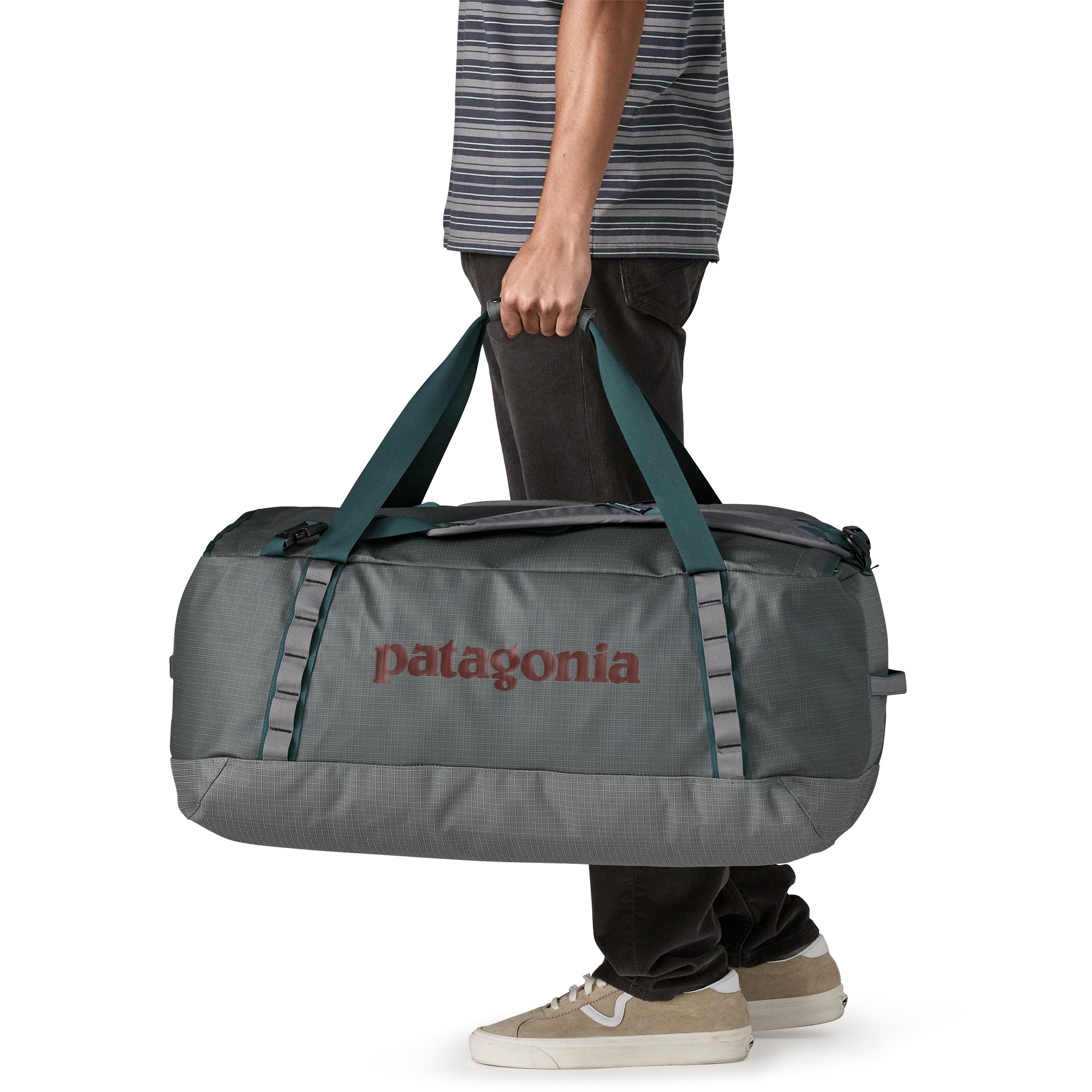 Patagonia Black Hole Duffel 70L in Noble Grey — angle view 1