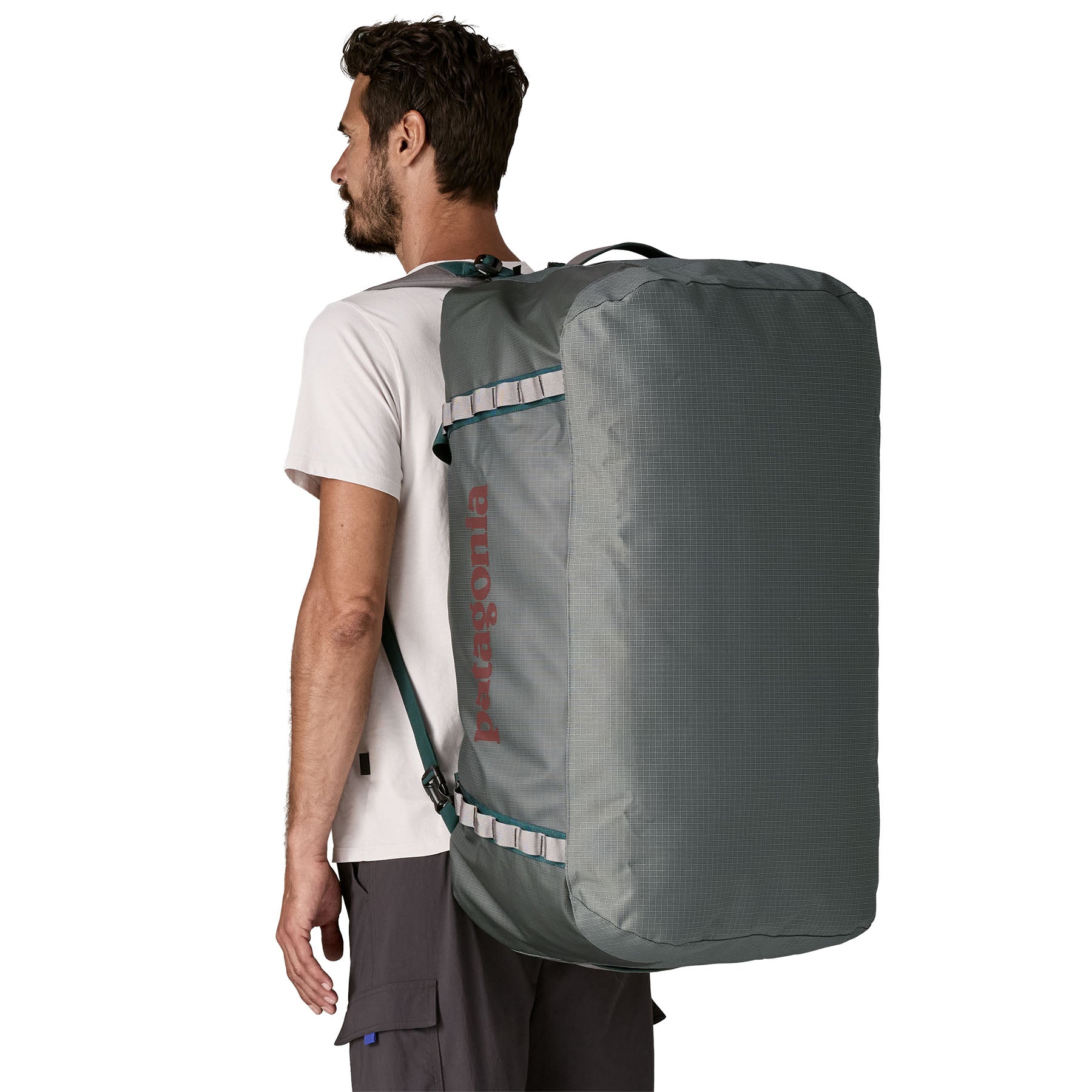 Patagonia Black Hole Duffel 100L in Noble Grey — lifestyle