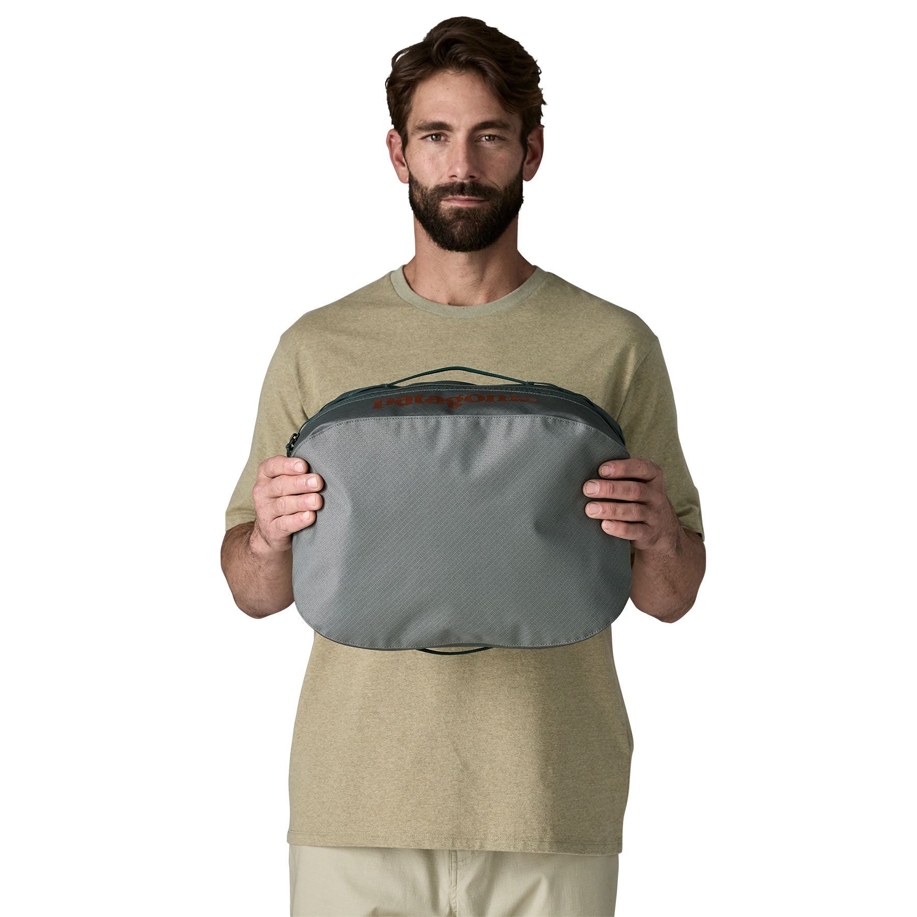 Patagonia Black Hole Cube 14L in Noble Grey — lifestyle