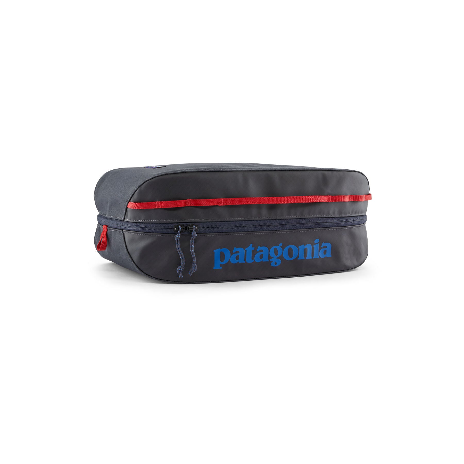 Patagonia Black Hole Cube 14L in Smolder Blue/Amanita Red — front view