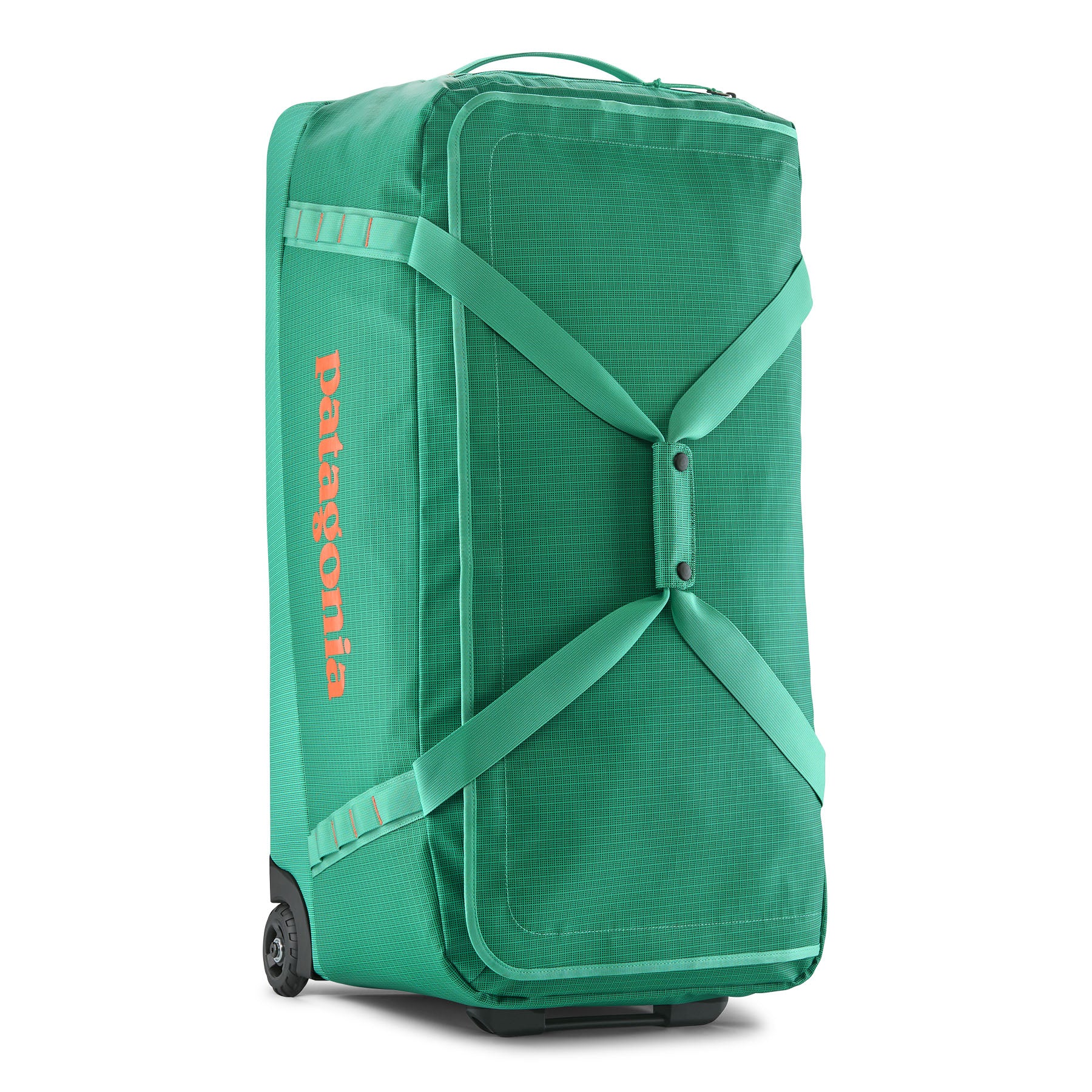 Patagonia Black Hole Wheeled Duffel 100L in Aqua Stone — front view