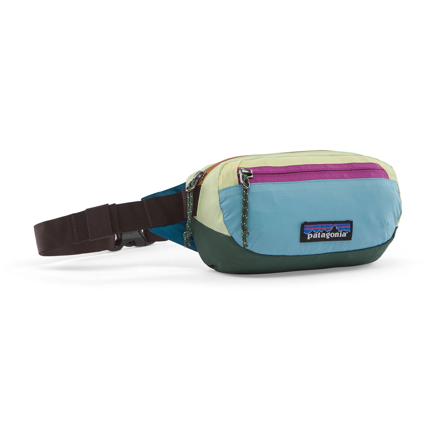 Patagonia Terravia Mini Hip Pack 1L in Patchwork: Snowmelt Blue — front view
