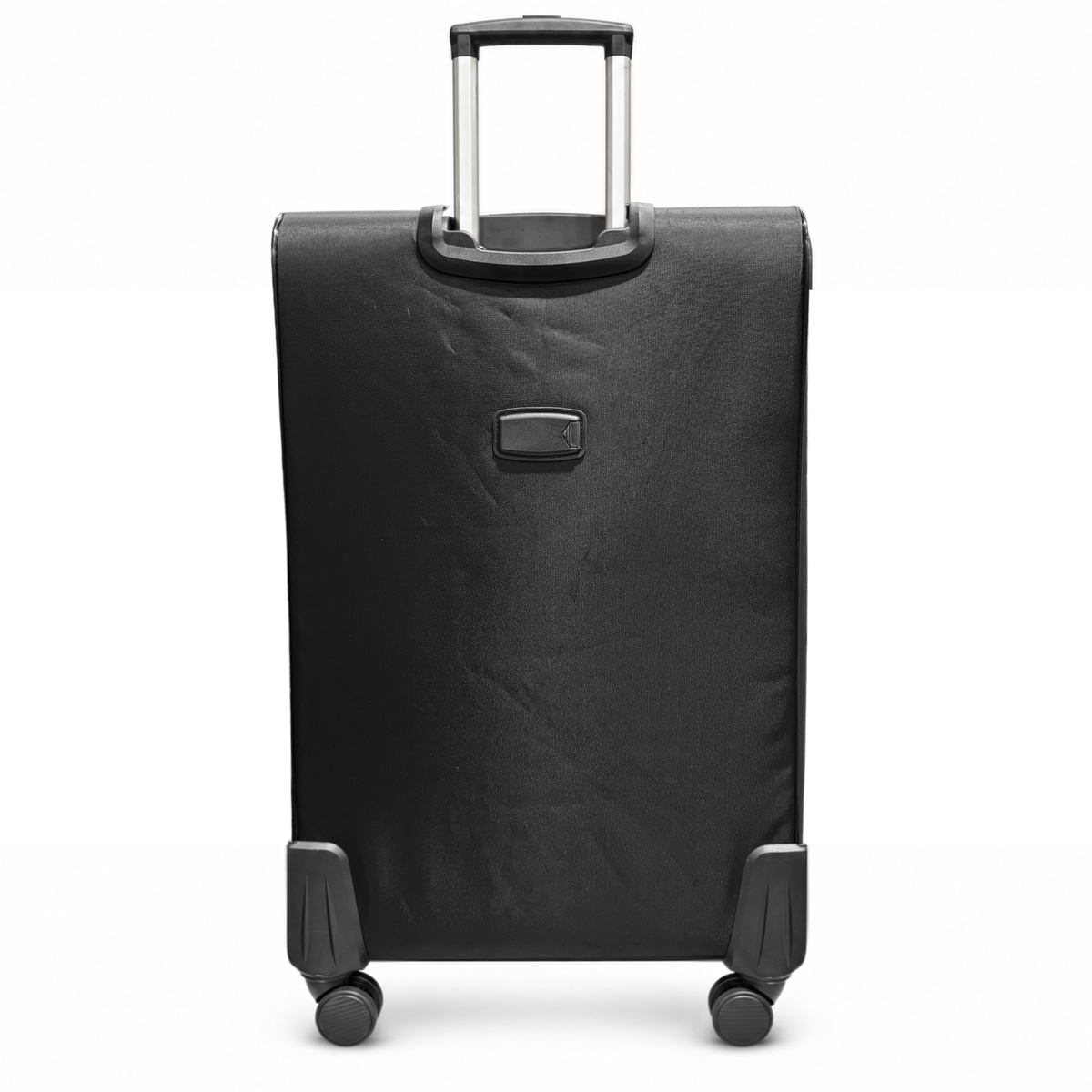 Camel Mountain 9122 Softside Expandable Spinner Luggage in Black — back view