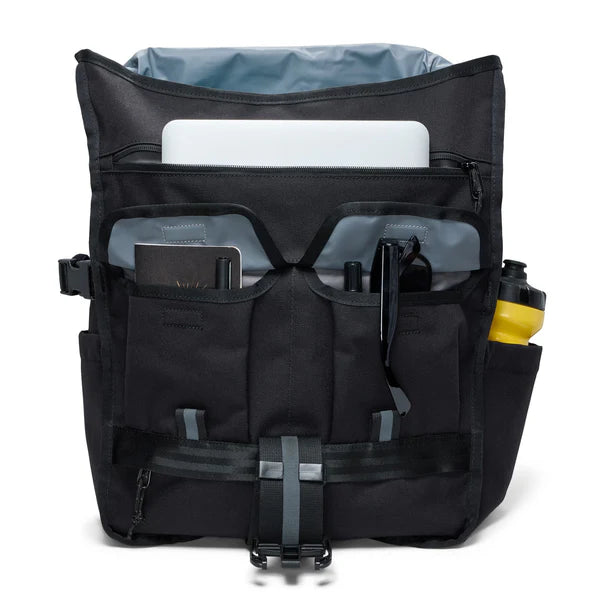 Chrome Industries Warsaw Pack 30L backpack – person wearing the backpack outdoors