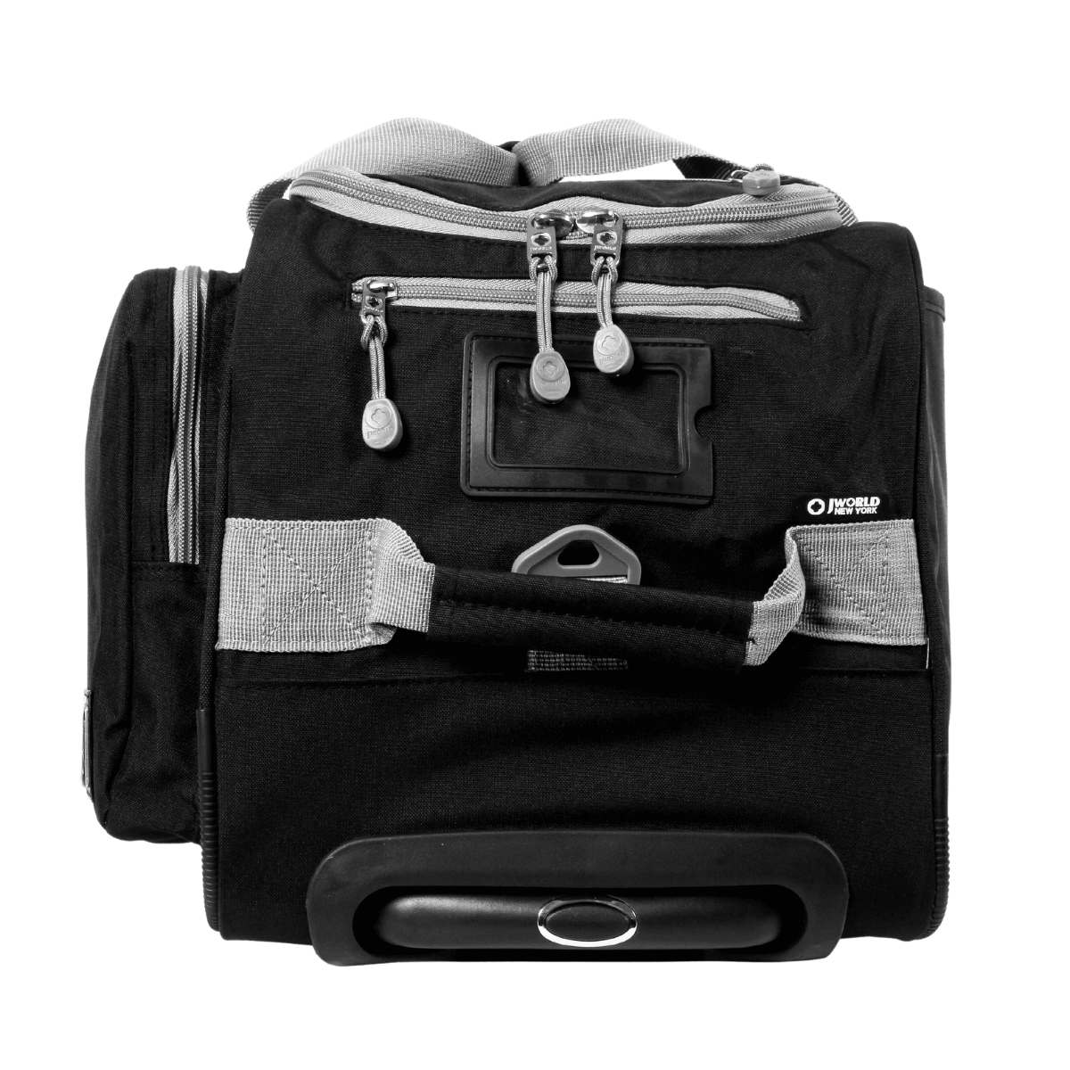 J World Duane Rolling Duffel Bag in Black — angle view 4 # color_Black
