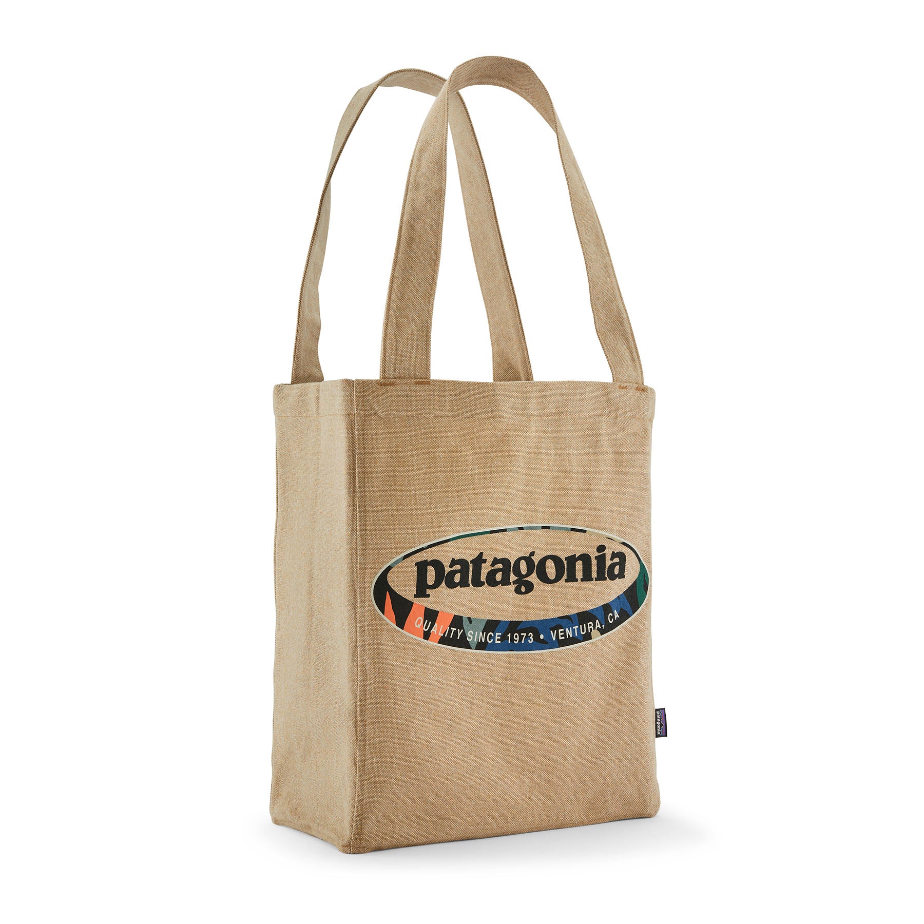 Patagonia Recycled Market Tote in '95 Oval Logo: Classic Tan — front view