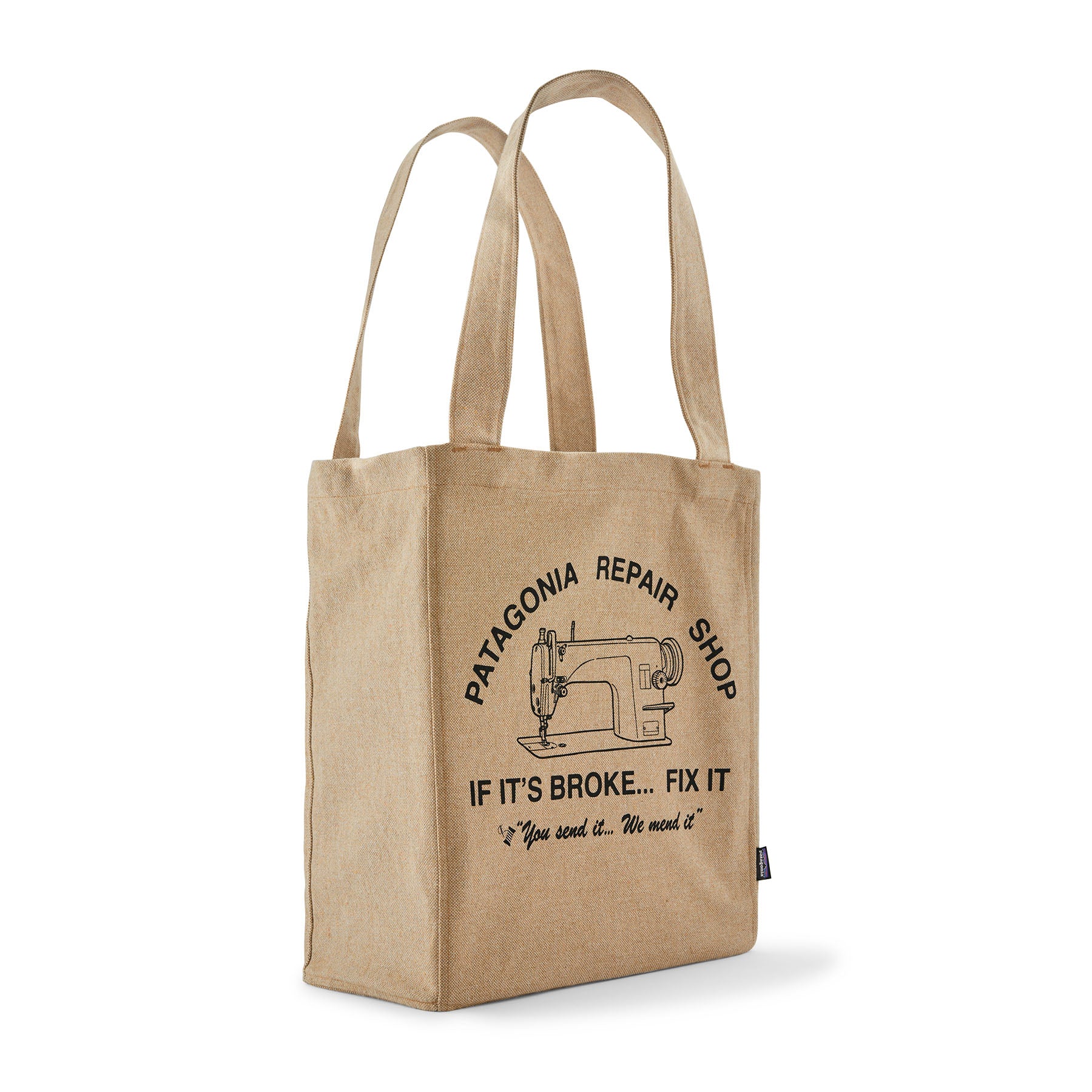 Patagonia Recycled Market Tote in Repair Shop: Classic Tan — front view