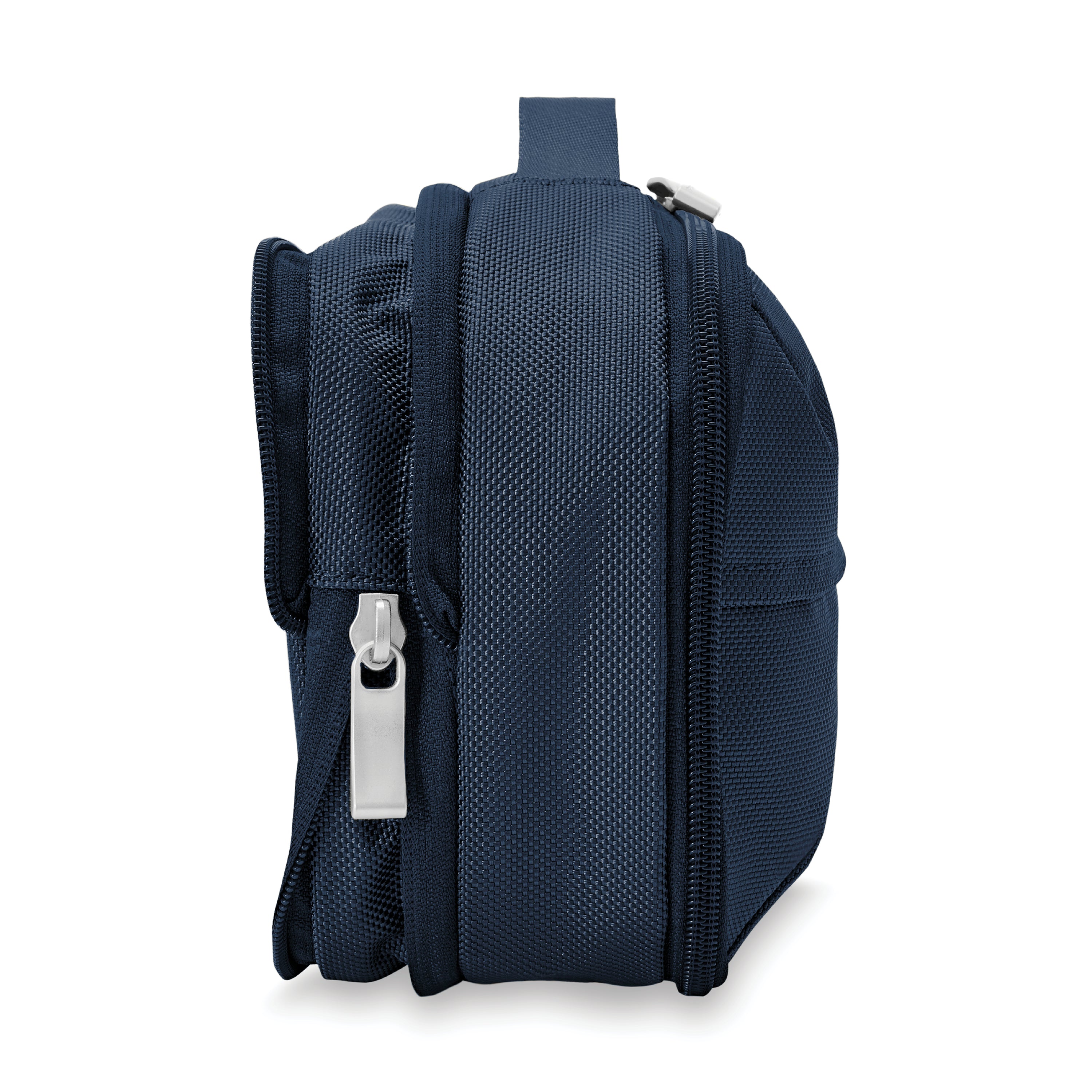 Briggs & Riley Baseline Expandable Essentials Kit in Navy — side view # color_Navy
