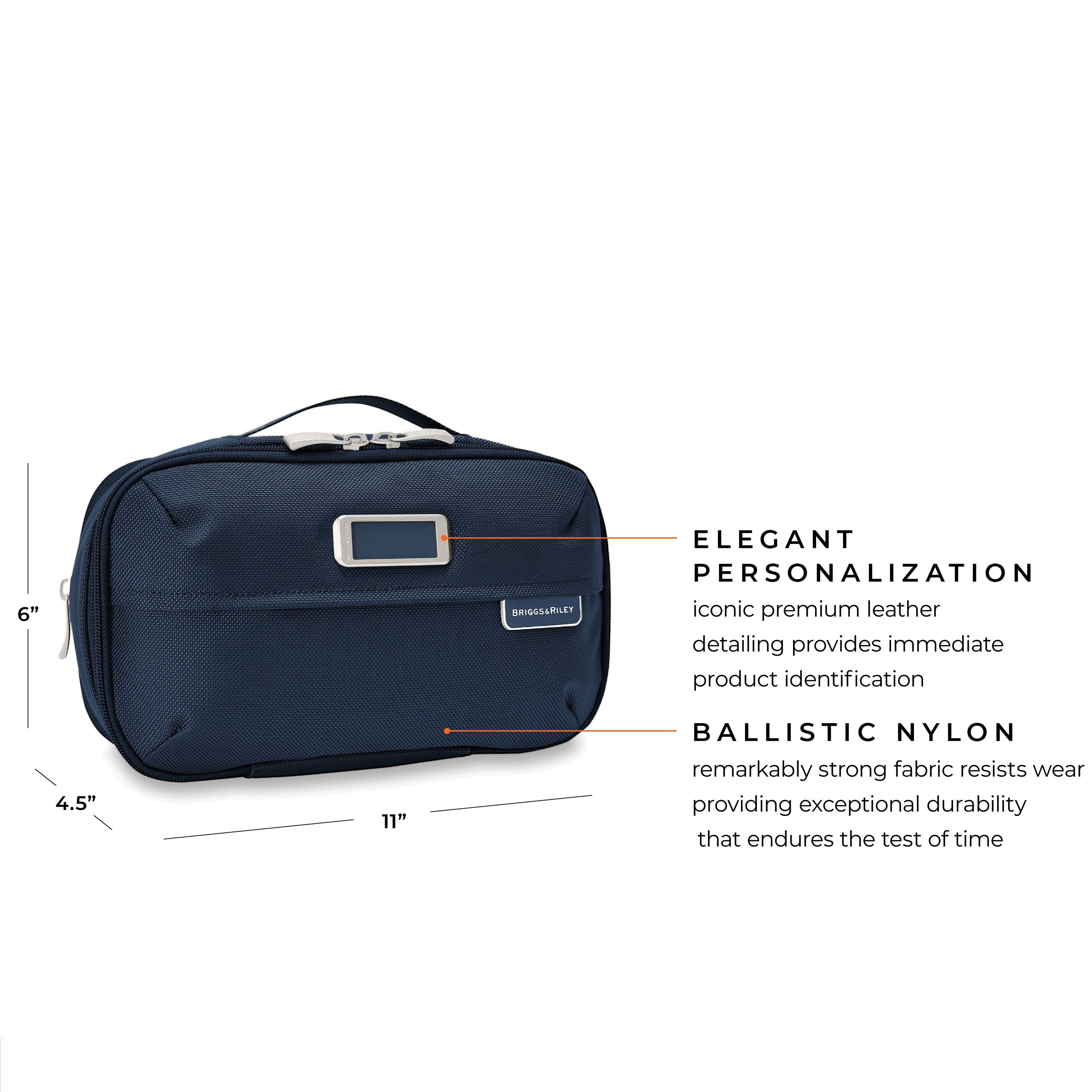 Briggs & Riley Baseline Expandable Essentials Kit in Navy — detail view # color_Navy
