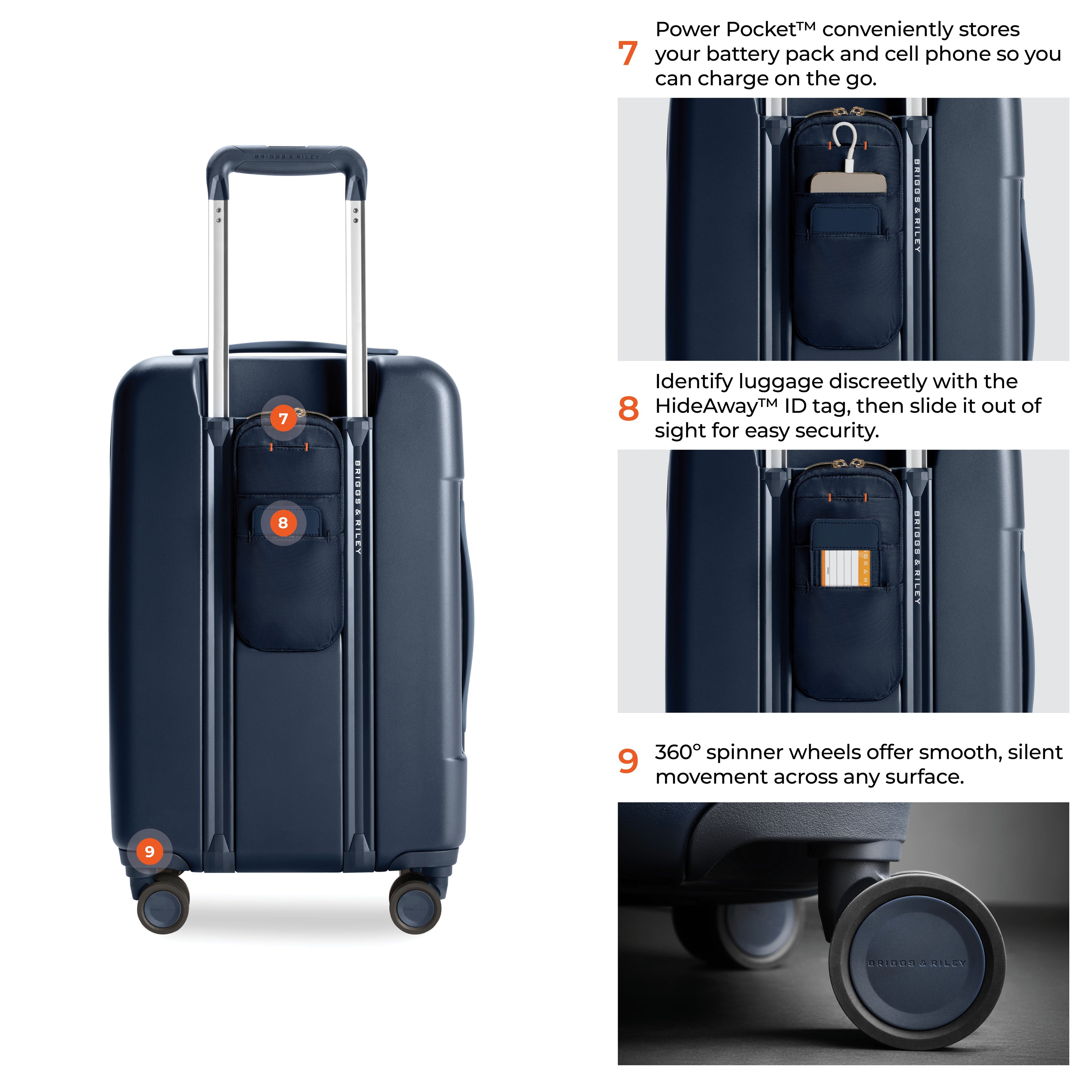 Briggs & Riley Sympatico Essential 22" Front Pocket Carry-On Expandable Spinner - Navy