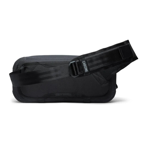 Chrome Industries Mini Kadet WP 5L sling bag – black colorway, rear view with strap