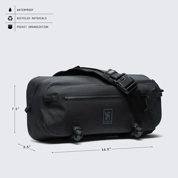 Chrome Industries Kadet WP 9L sling bag – black colorway, front view
