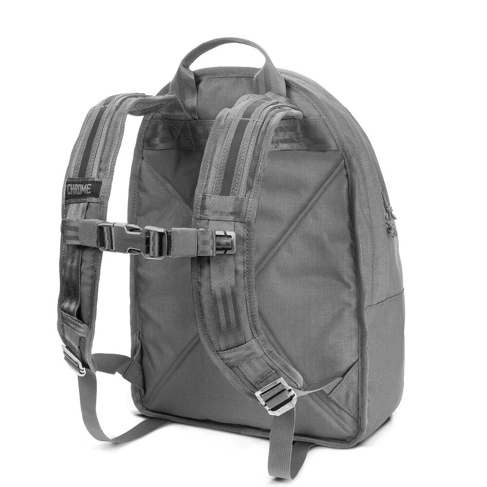 Chrome Industries Naito Pack backpack – grey, rear view showing the harness straps