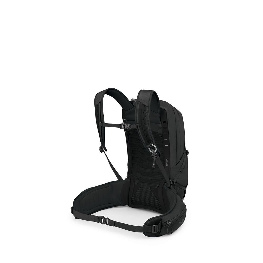 Osprey Talon 22 Extended Fit Hiking Backpack 22L in Black/Coal Grey — back view
