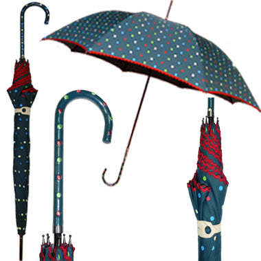 Vista 7031 Polka Dot Parade Umbrella in Teal — front view