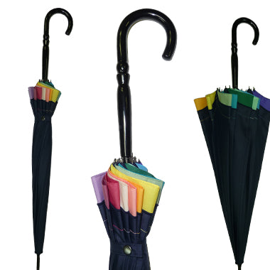 Vista 7035 Rainbow Umbrella in Black — detail view