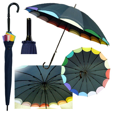 Vista 7035 Rainbow Umbrella in Black — angle view 2