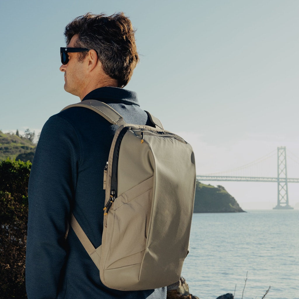 Peak Design Travel Backpack 2-in-1 40L in Stone — lifestyle 2