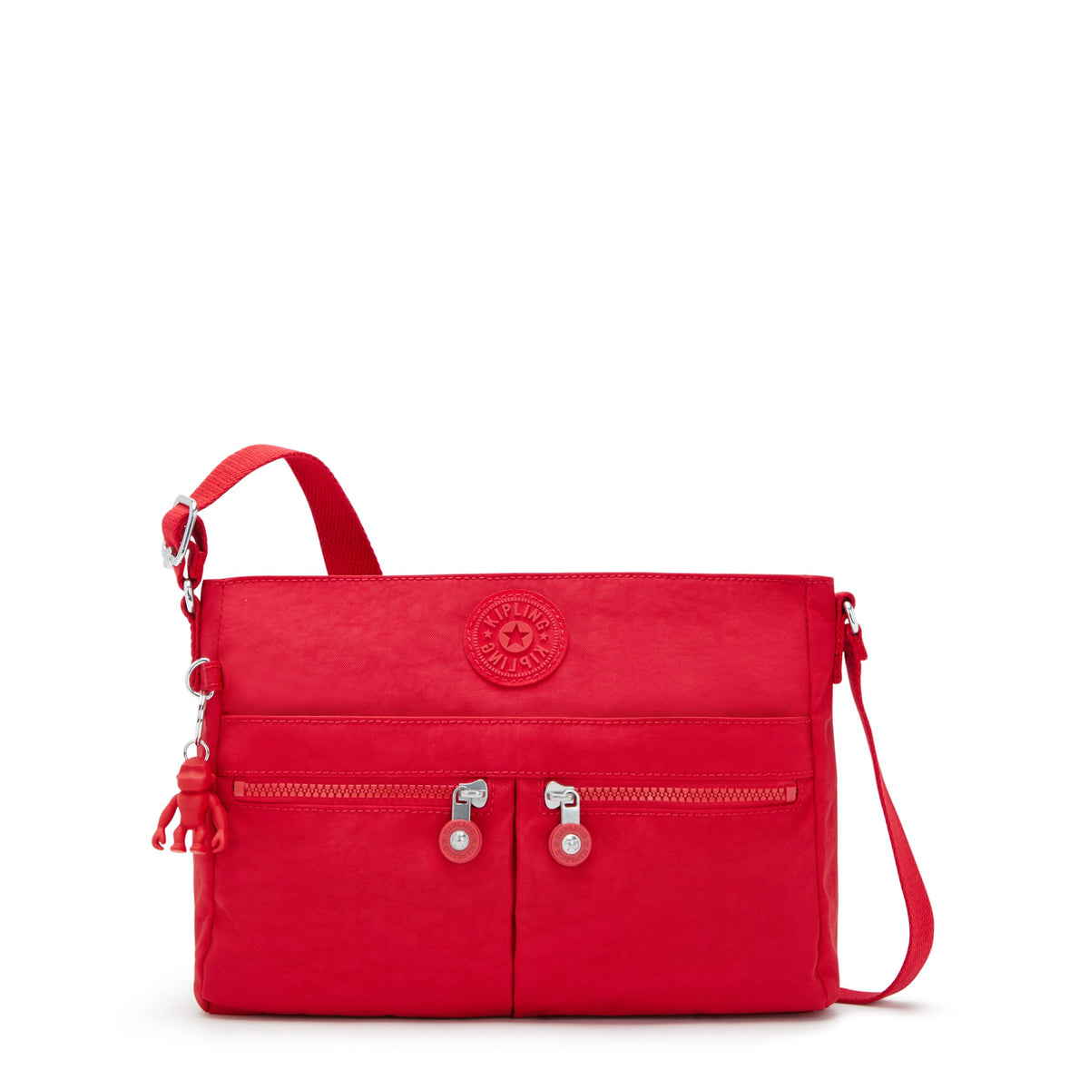 Kipling New Angie Crossbody Bag in Red Rouge — front view