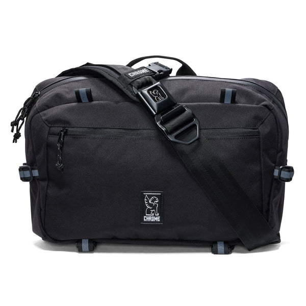 Chrome Industries Kadet Max 15L sling bag – worn by a model, worn across the body