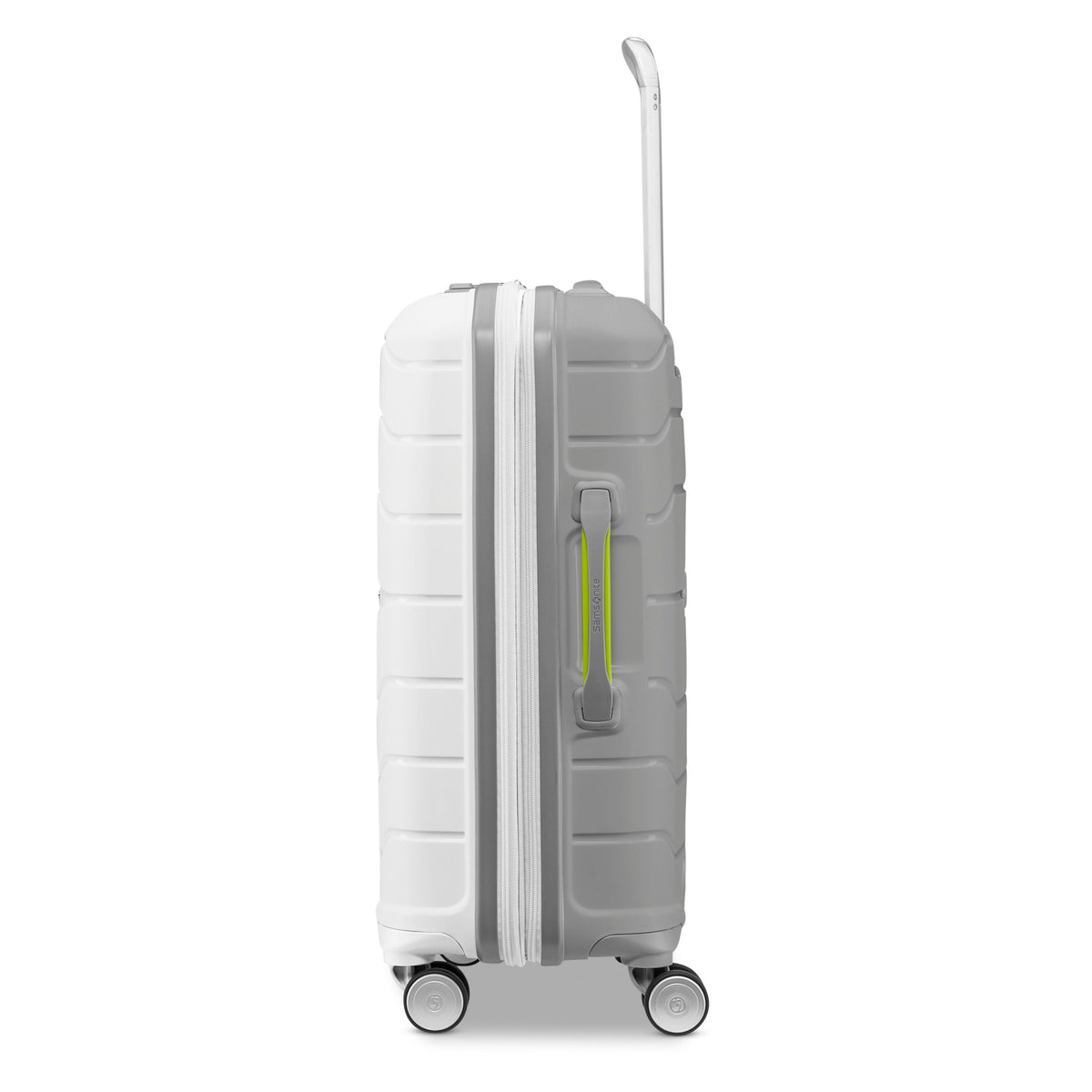Samsonite Freeform 21" Spinner in White/Grey — side view